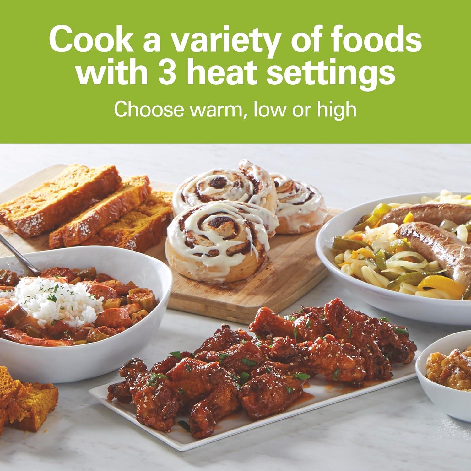 imageHamilton Beach 4 Quart Programmable Slow Cooker with Flexible Easy Programming 5 Cooking Times DishwasherSafe Crock amp Lid Silver 334434 Quarts