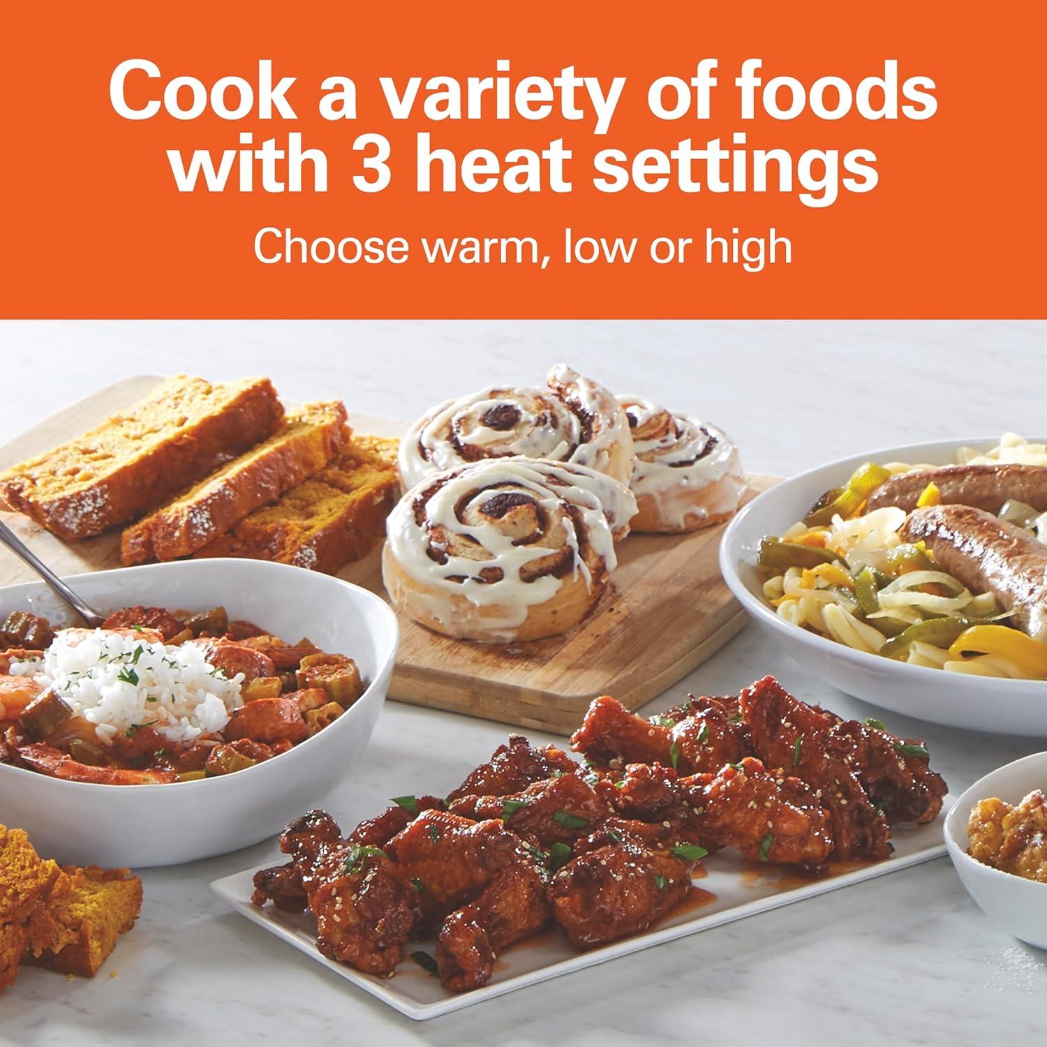 imageHamilton Beach 4 Quart Programmable Slow Cooker with Flexible Easy Programming 5 Cooking Times DishwasherSafe Crock amp Lid Silver 334437 Quarts