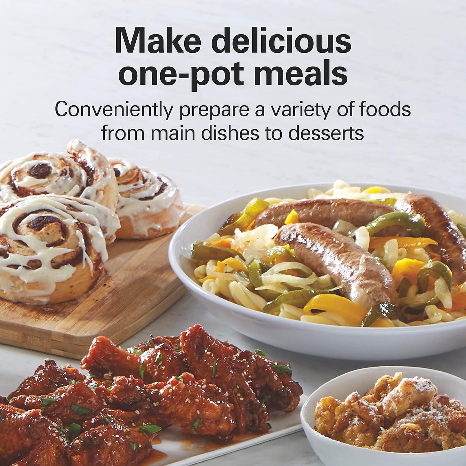 imageHamilton Beach 8 Quart Programmable Slow Cooker with Three Temperature Settings Dishwasher Safe Crock and Lid Silver 33480