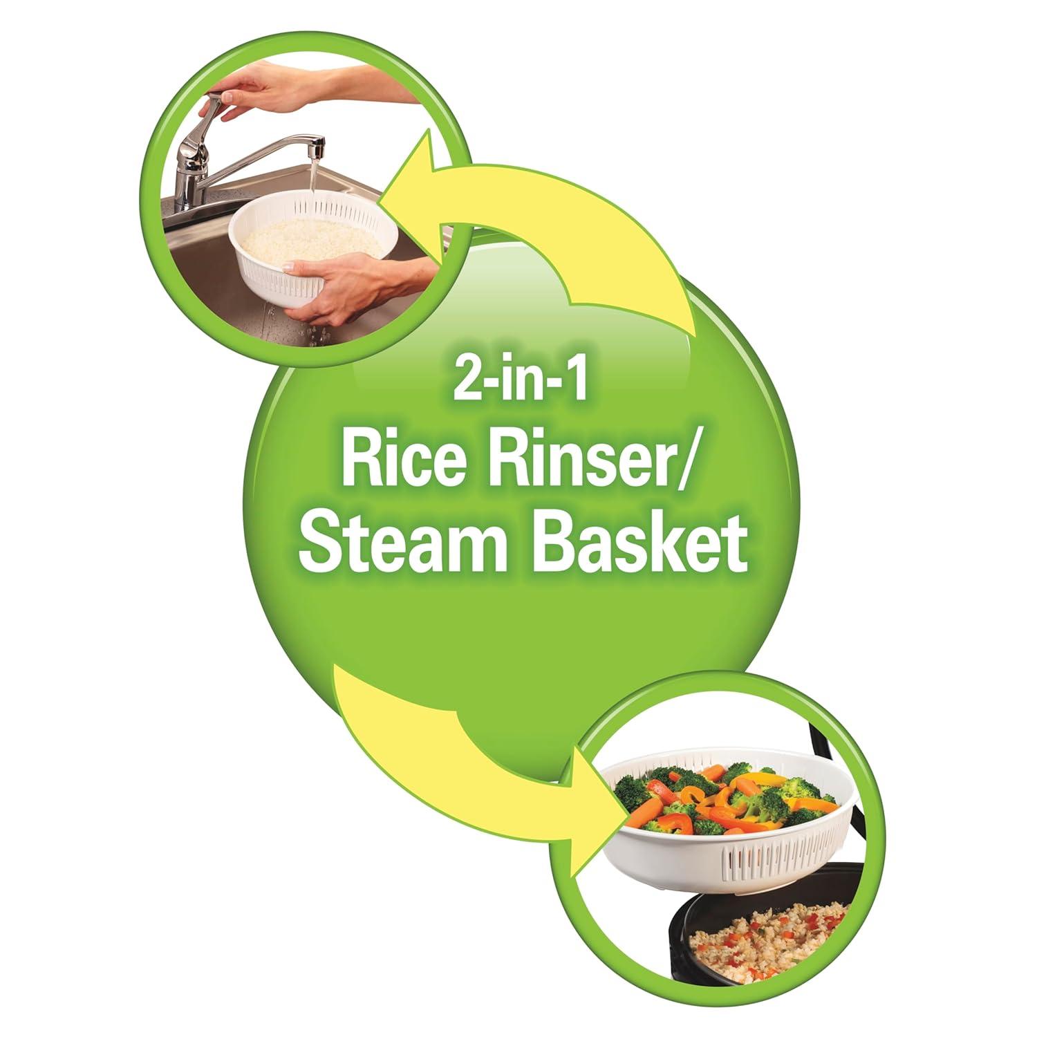 imageHamilton Beach Digital Programmable Rice Cooker amp Food Steamer 8 Cups Cooked 4 Uncooked With Steam amp Rinse Basket Stainless Steel 37518Stainless Steel