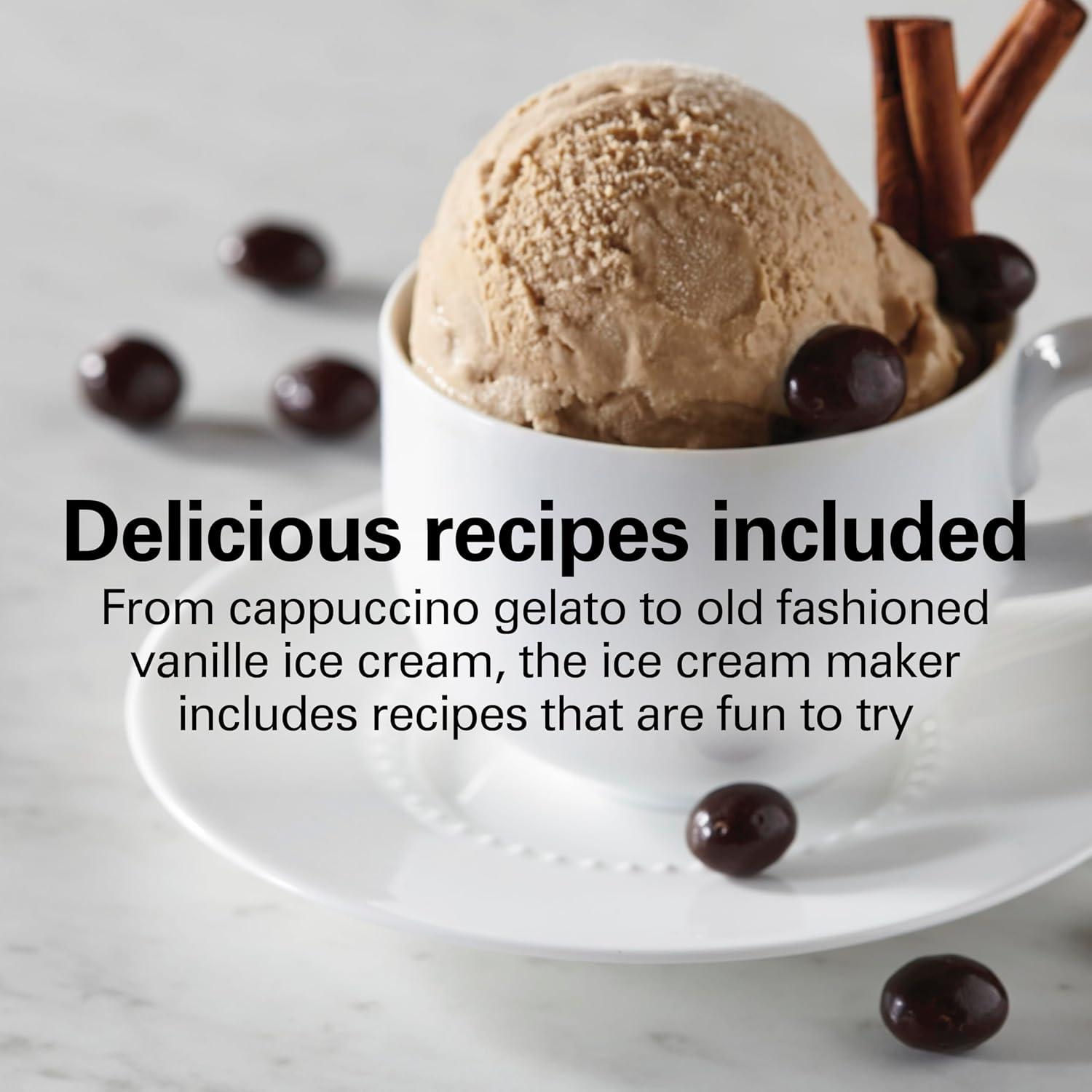 imageHamilton Beach Electric Automatic Ice Cream Maker Frozen Yogurt Sorbet Custard 15 quart White 6888015 quart