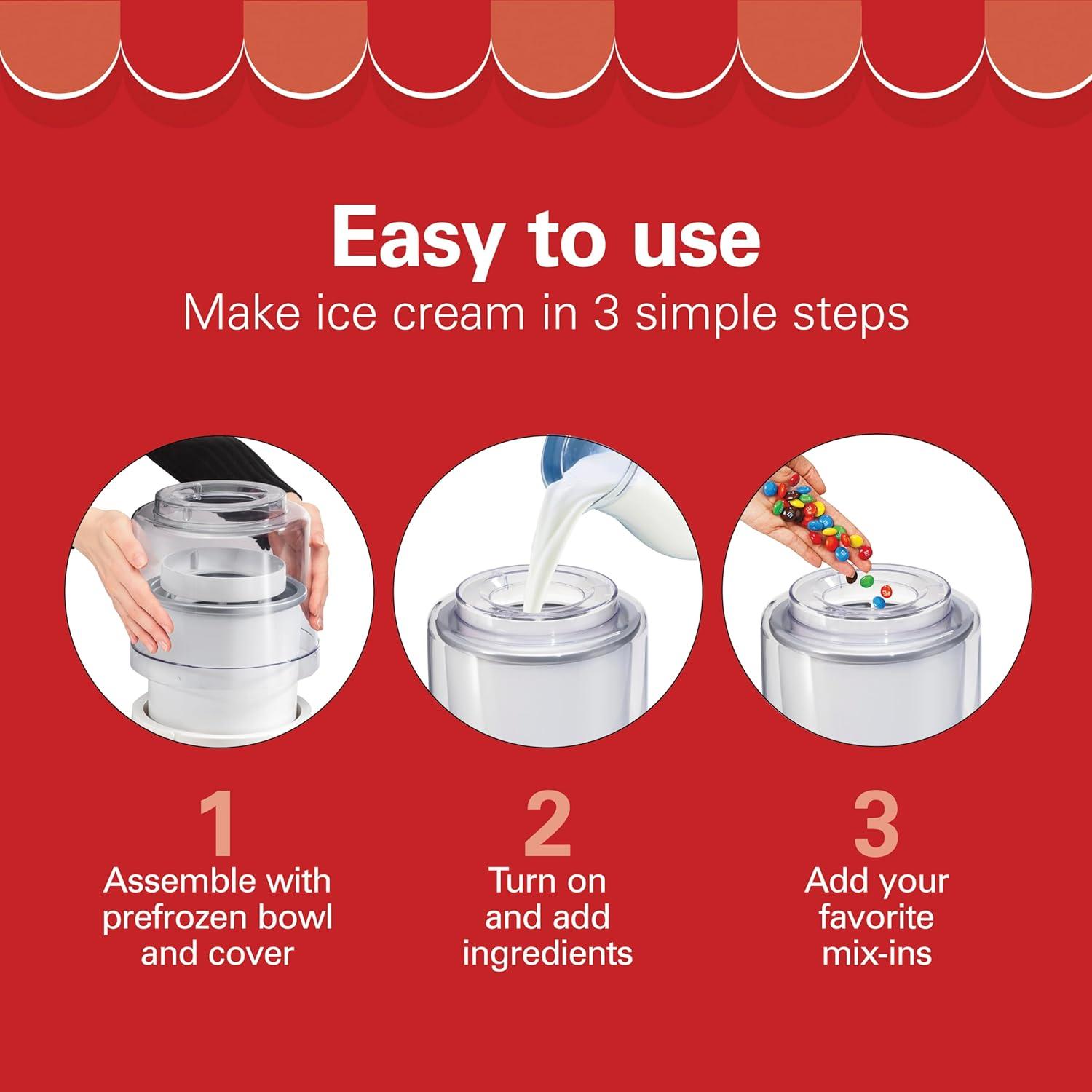 imageHamilton Beach Electric Automatic Ice Cream Maker Frozen Yogurt Sorbet Custard 15 quart White 6888015 quart