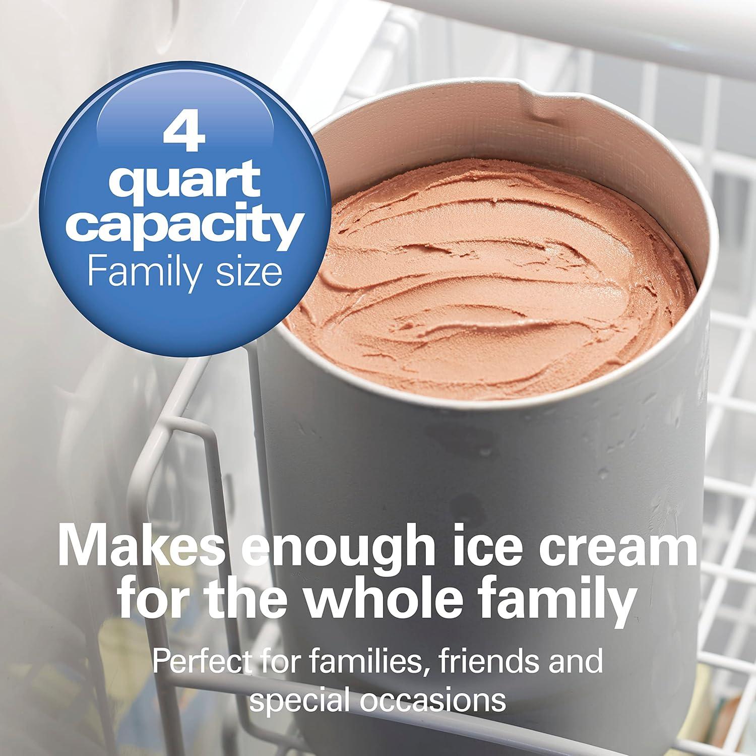imageHamilton Beach Electric Automatic Ice Cream Maker amp Frozen Yogurt Machine Makes Custard Sorbet Gelato and Sherbet 4 Quart White 68330N
