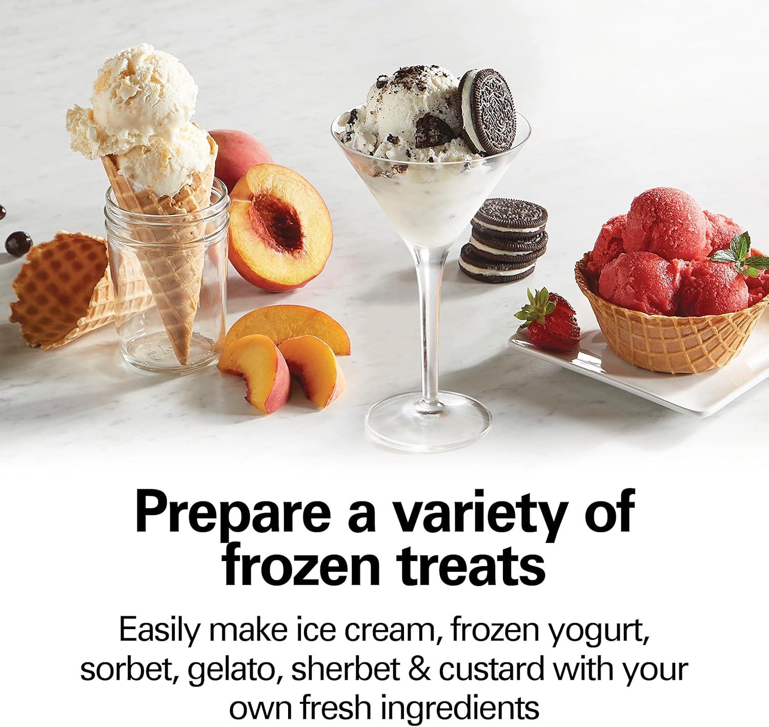 imageHamilton Beach Electric Automatic Ice Cream Maker amp Frozen Yogurt Machine Makes Custard Sorbet Gelato and Sherbet 4 Quart White 68330N