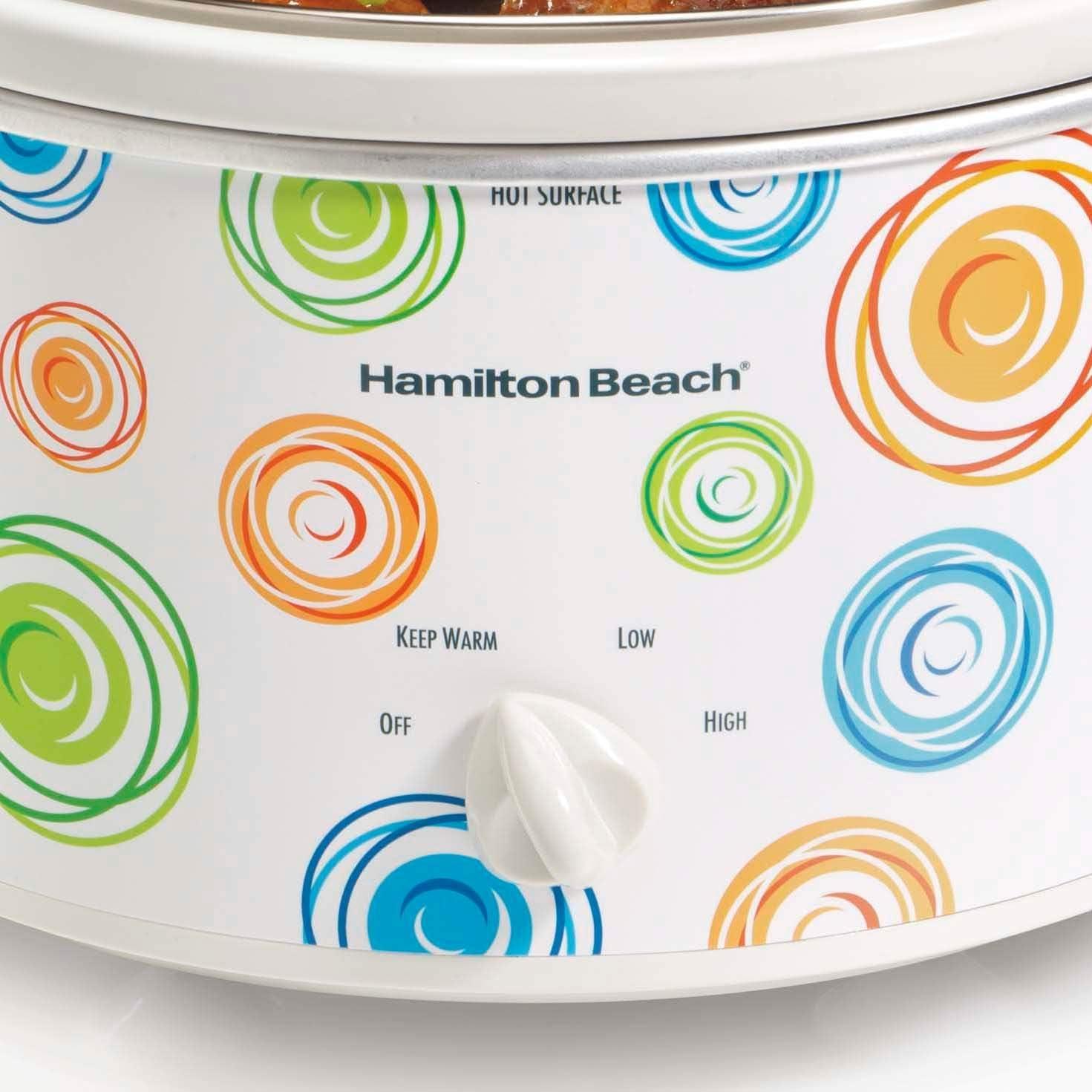 imageHamilton Beach Slow Cooker with 3 Cooking Settings DishwasherSafe Stoneware Crock amp Glass 8Quart BuiltIn Lid Rest BlackMulticolor