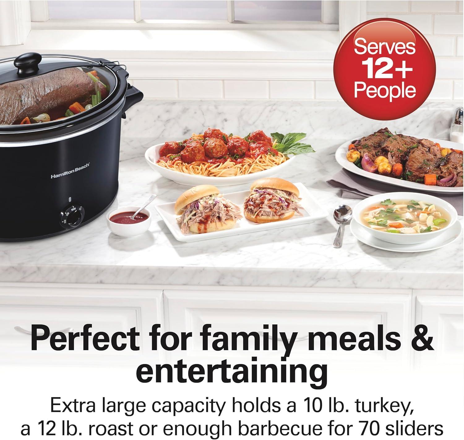 imageHamilton Beach Stay or Go Portable Slow Cooker with Lid Lock DishwasherSafe Crock 6Quart Black 33261Black