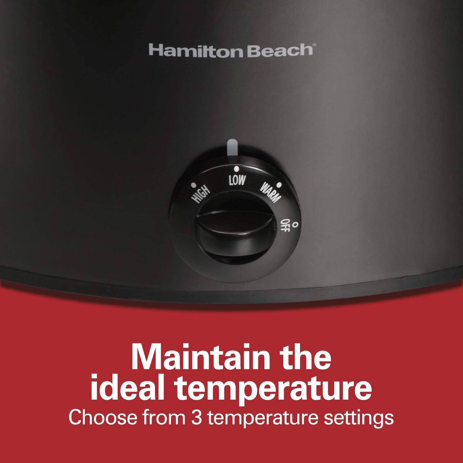 imageHamilton Beach Stay or Go Portable Slow Cooker with Lid Lock DishwasherSafe Crock 6Quart Black 33261Black