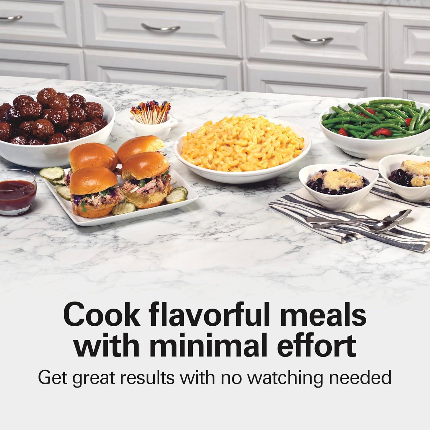 imageHamilton Beach Stay or Go Portable Slow Cooker with Lid Lock DishwasherSafe Crock 6Quart Black 33261Black