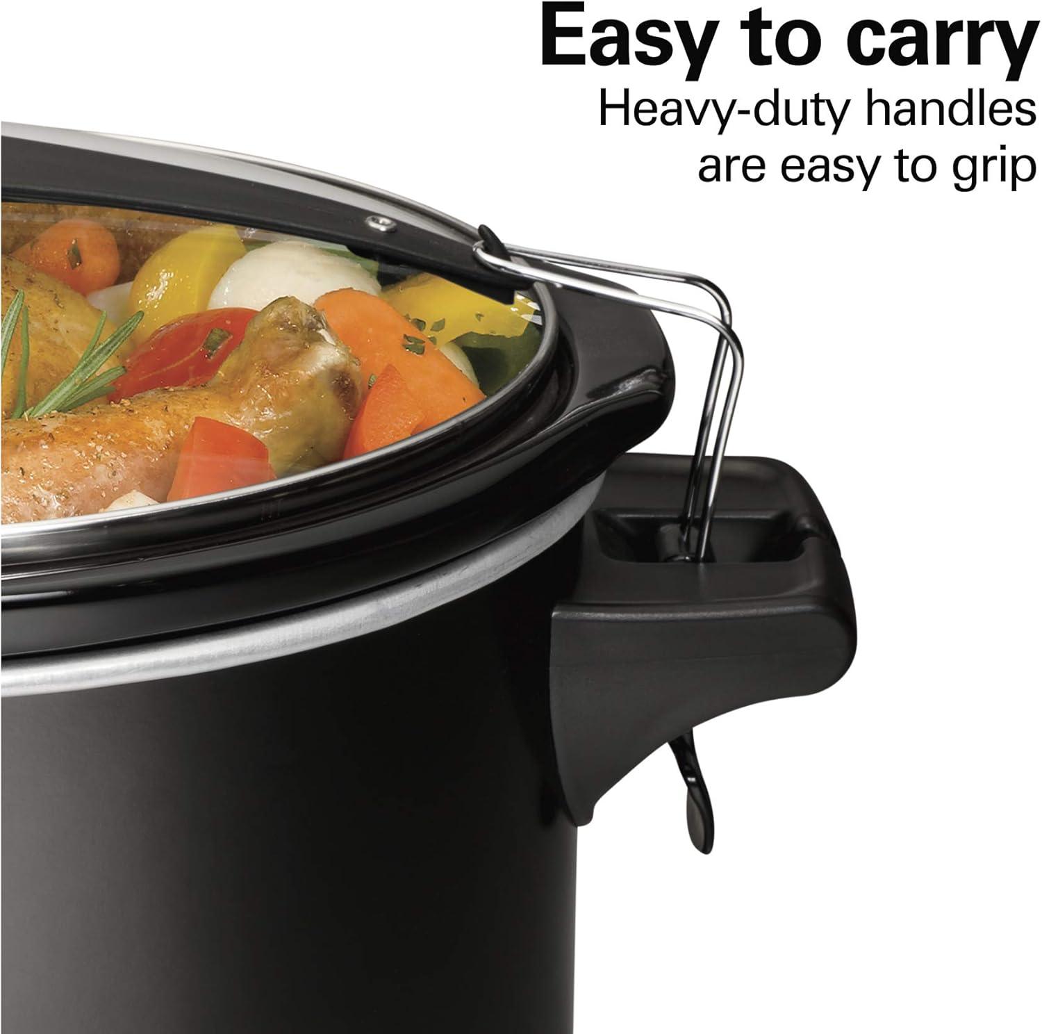 imageHamilton Beach Stay or Go Portable Slow Cooker with Lid Lock DishwasherSafe Crock 6Quart Black 33261Black