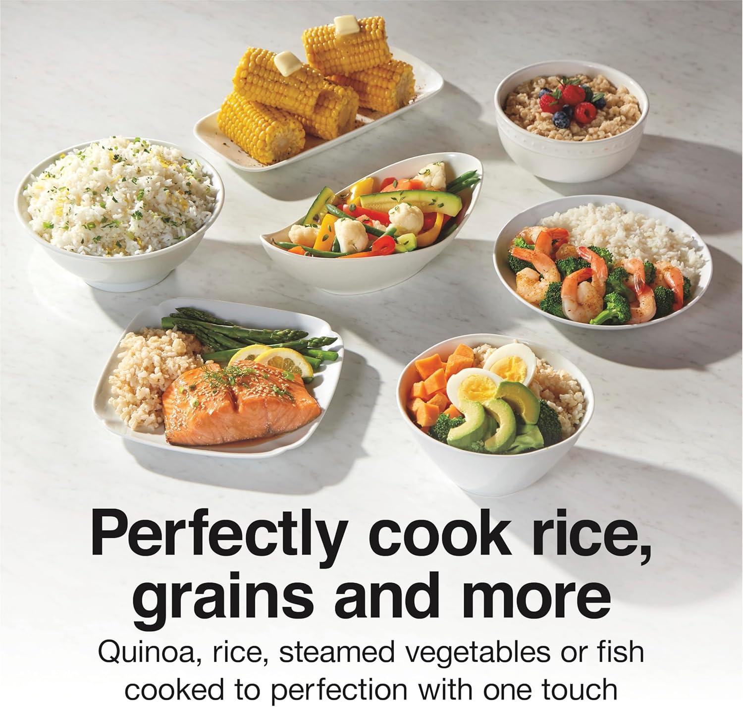 imageProctor Silex Rice Cooker amp Food Steamer 30 Cups Cooked 15 Cups Uncooked Includes Steam and Rinsing Basket Black 37555Black
