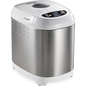 Hamilton Beach Digital Electric Bread Maker Machine Artisan and Gluten-Free, 2 lbs Capacity, 14 Settings, White and Stainless Steel (29987)(White and Stainless Steel)