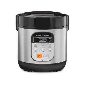 Hamilton Beach Digital Programmable Rice Cooker & Food Steamer, 8 Cups Cooked (4 Uncooked), With Steam & Rinse Basket, Stainless Steel (37518)(Stainless Steel)