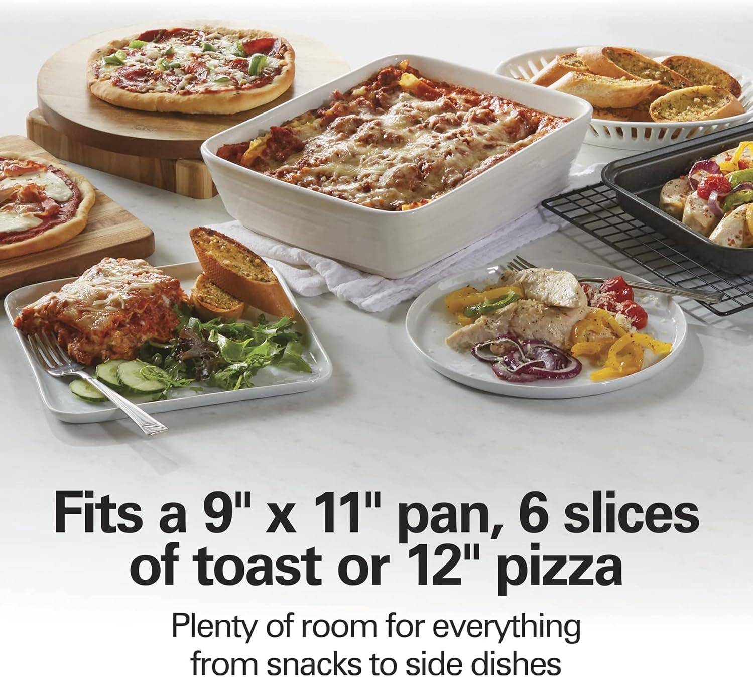 imageHamilton Beach 6 Slice Countertop Toaster Oven With Easy Reach RollTop Door Bake Broil amp Toast Functions Auto Shutoff Silver 31127D6 Slice Countertop Toaster Oven