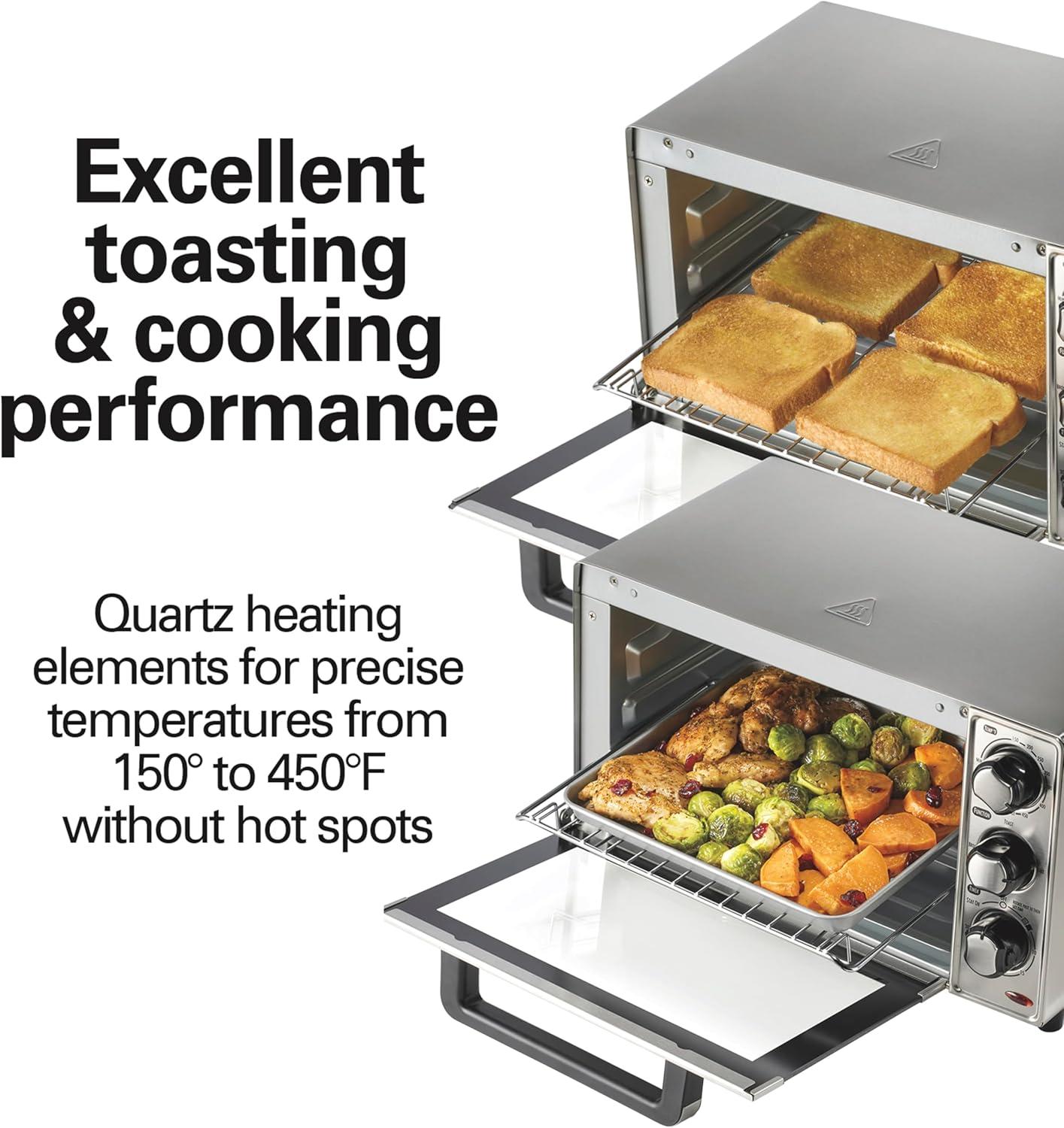 imageHamilton Beach Countertop Toaster Oven amp Pizza Maker Large 4Slice Capacity Stainless Steel 31401