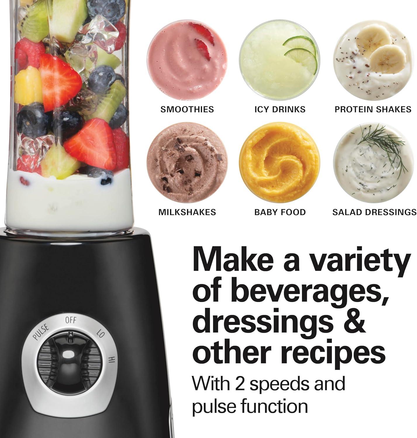 imageHamilton Beach Go Sport Portable Blender For Smoothies With 20 Oz BlendIn Personal Travel Jar 600 Watt Motor And Stainless Steel Blades For Powerful Blending Performance Black 51143G