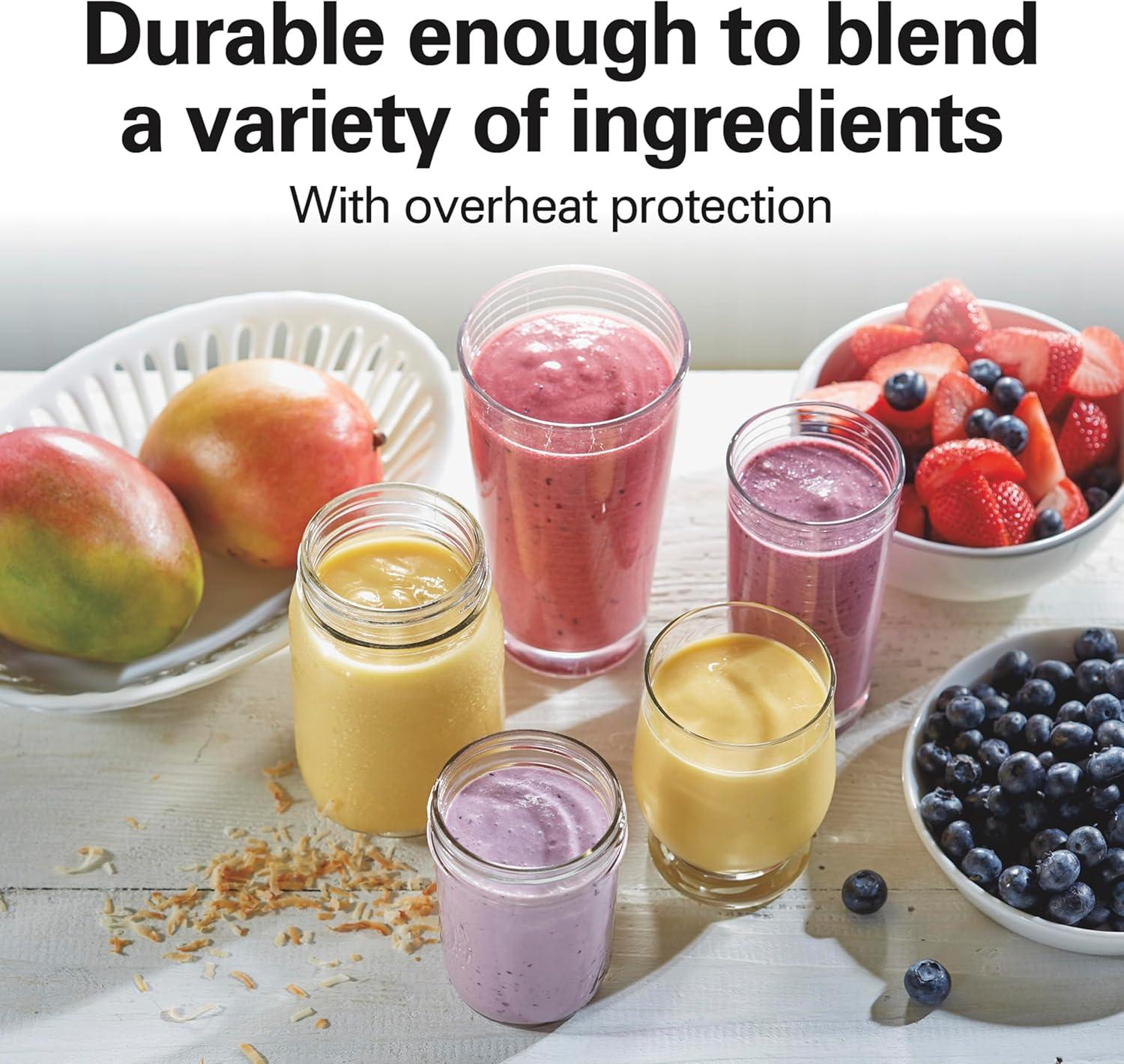 imageHamilton Beach Portable Blender for Shakes and Smoothies 14 Oz BPA Free Travel Cup amp Lid Durable Stainless Steel Blades Personal Smoothie Blender Blue 51132GRaspberry