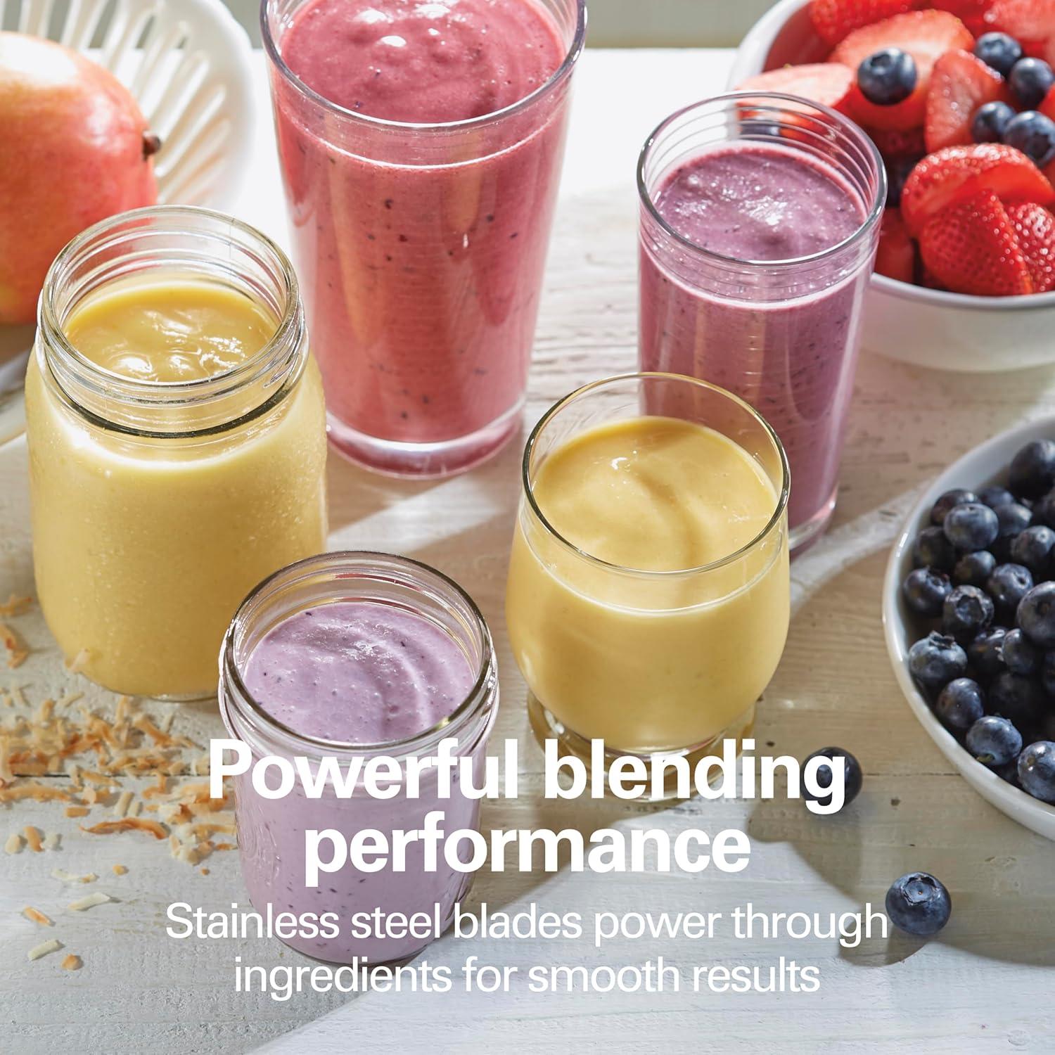 imageHamilton Beach Portable Blender for Shakes and Smoothies 14 Oz BPA Free Travel Cup amp Lid Durable Stainless Steel Blades Personal Smoothie Blender Blue 51132GRaspberry