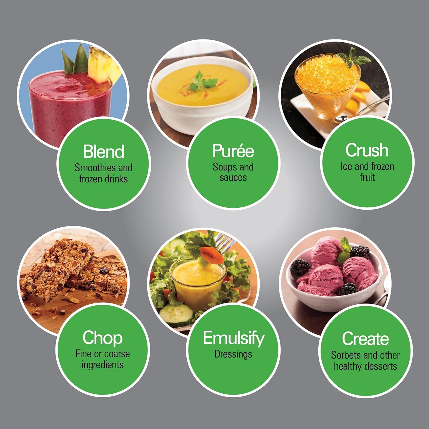 imageHamilton Beach Professional Quiet Shield Blender 1500 Watts Peak Power 32oz BPA Free Jar 4 Programs amp Variable Speed Dial for Smoothies Ice Crush Puree Silver 58870