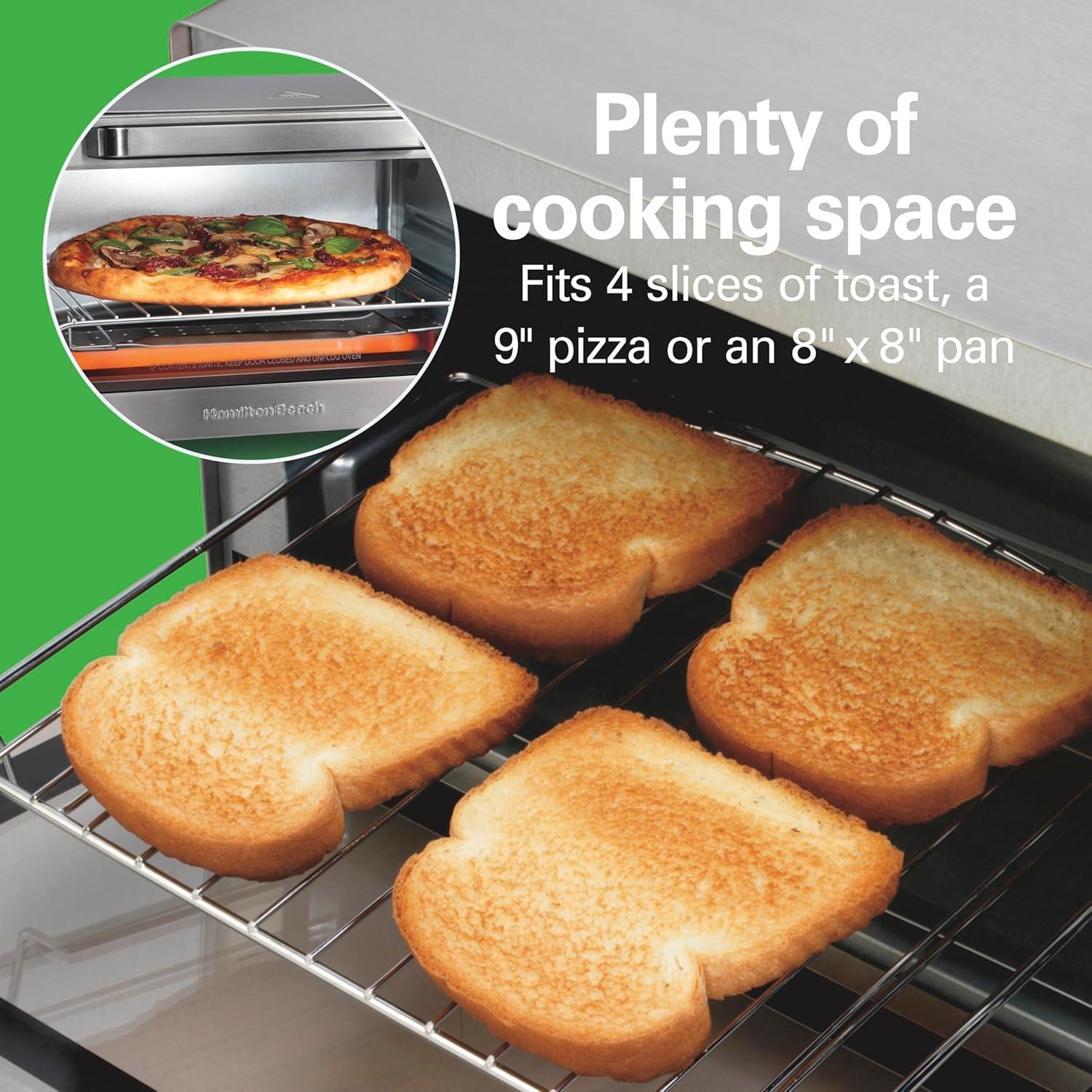 imageHamilton Beach SureCrisp Air Fryer Toaster Oven Combo Fits 9 Pizza 4 Slice Capacity Powerful Circulation Auto Shutoff Stainless Steel 31403