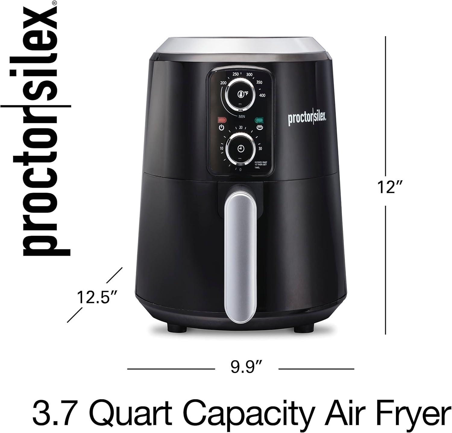 imageProctor Silex 58 QT Air Fryer Oven with Temperature Control 60 Min Timer Non Stick Basket 1700W Black 35060Black