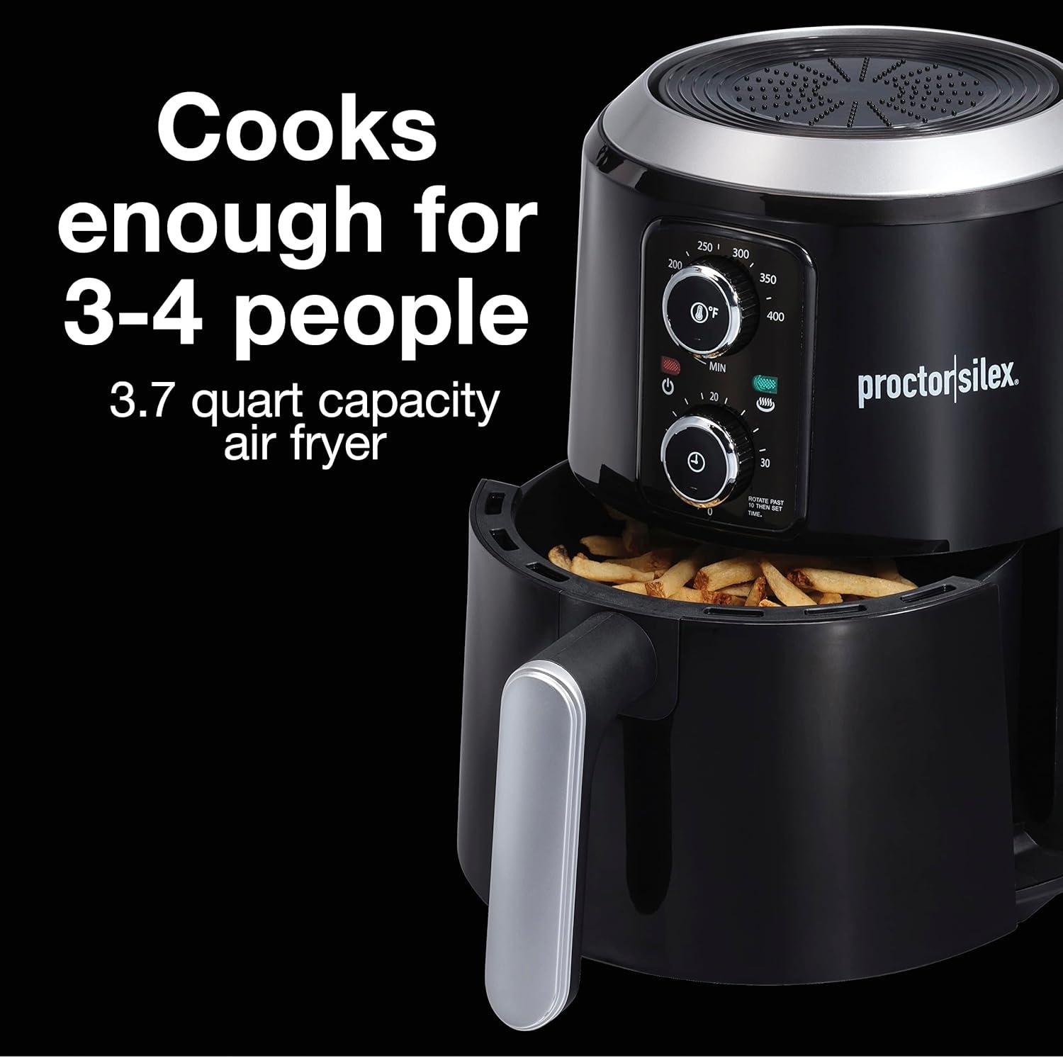 imageProctor Silex 58 QT Air Fryer Oven with Temperature Control 60 Min Timer Non Stick Basket 1700W Black 35060Black