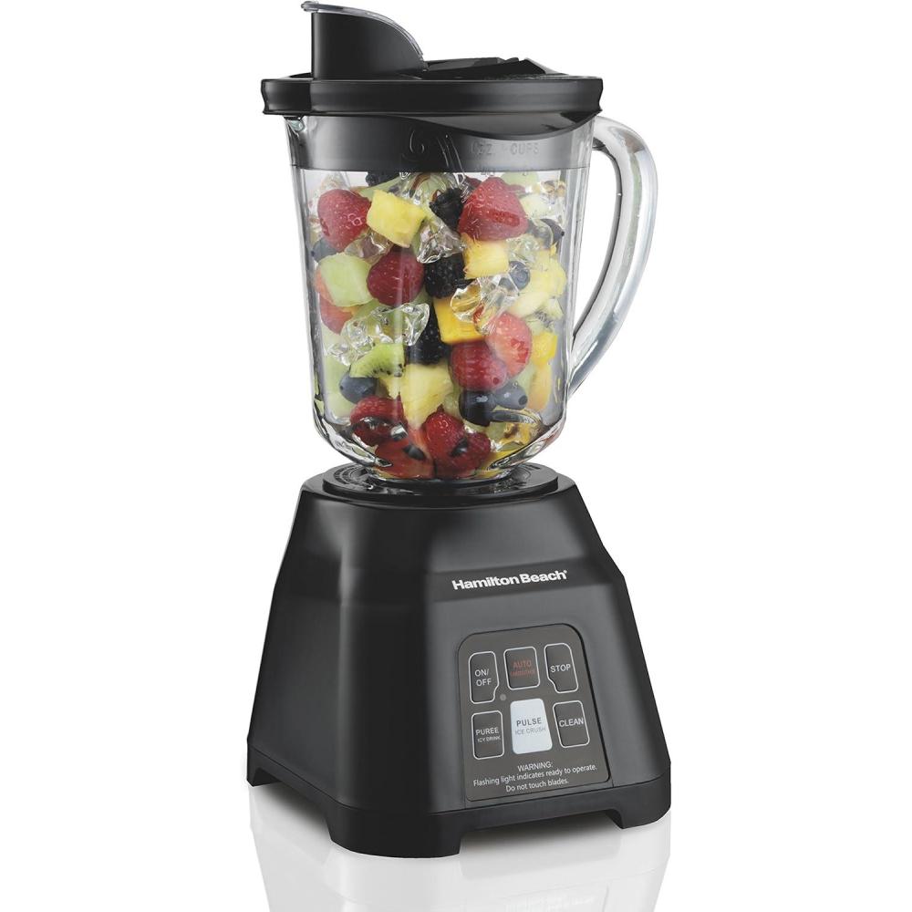 imageHamilton Beach Blender for Smoothies with 5 Functions Including Auto Smoothie Cycle Wave Action System for Ultra Smooth Results 850 Watts 40oz BPA Free Glass Jar Stainless Steel 56208Black