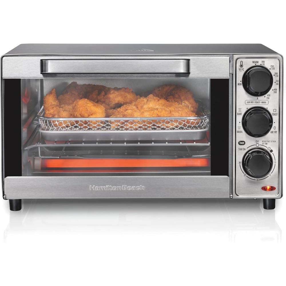 imageHamilton Beach SureCrisp Air Fryer Toaster Oven Combo Fits 9 Pizza 4 Slice Capacity Powerful Circulation Auto Shutoff Stainless Steel 31403