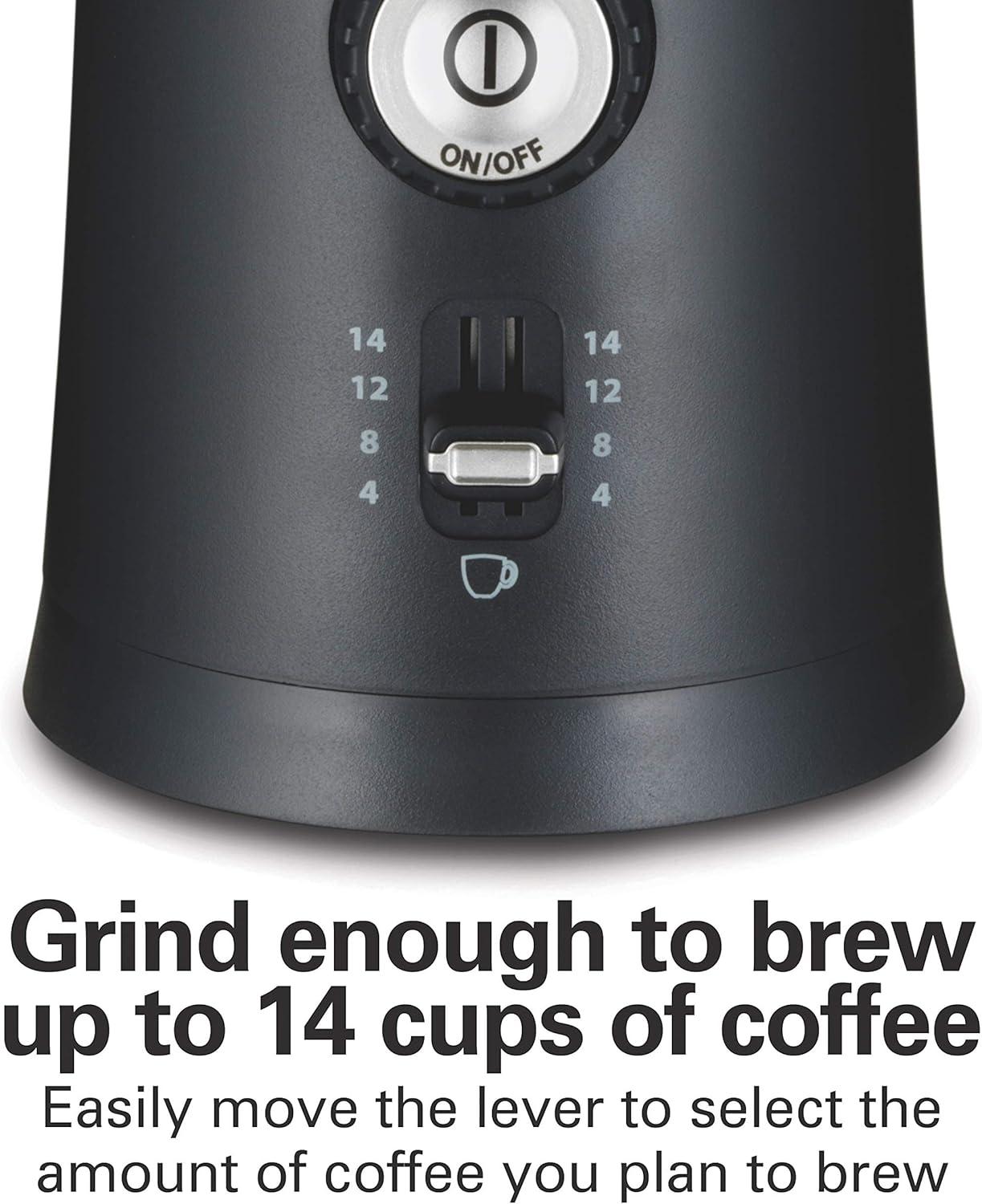 imageHamilton Beach 10oz Electric Coffee Grinder with Multiple Grind Settings for up to 14 Cups Stainless Steel Blades Black