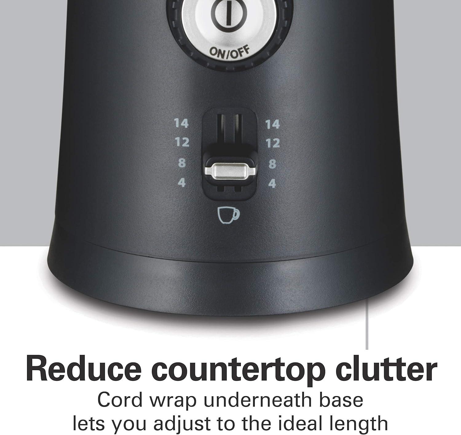 imageHamilton Beach 10oz Electric Coffee Grinder with Multiple Grind Settings for up to 14 Cups Stainless Steel Blades Black
