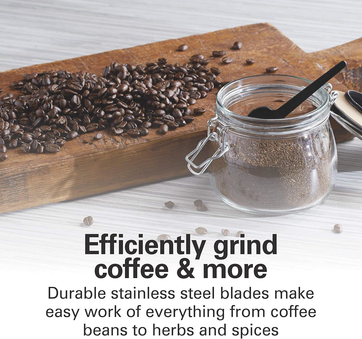imageHamilton Beach 10oz Electric Coffee Grinder with Multiple Grind Settings for up to 14 Cups Stainless Steel Blades Black