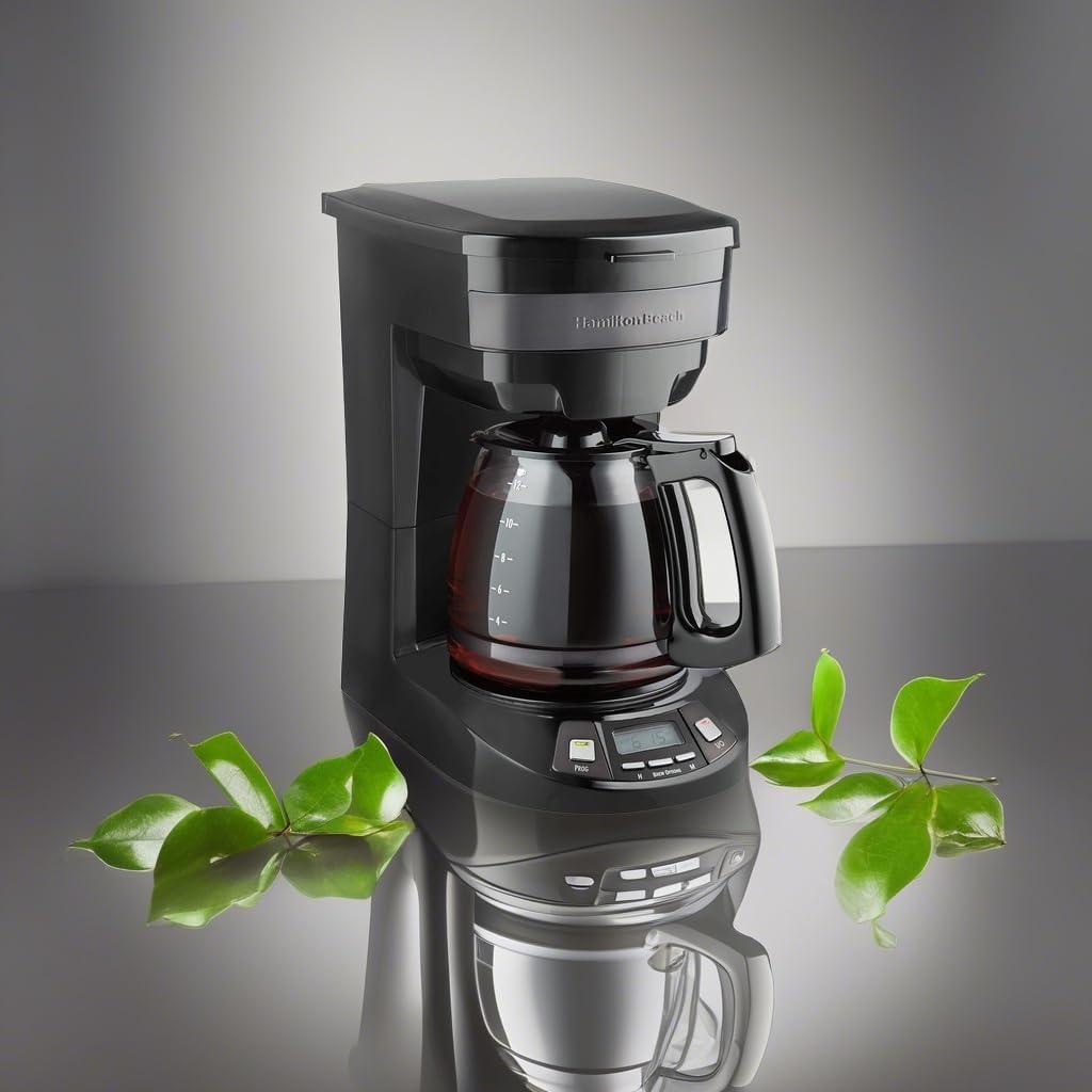 imageHamilton Beach 12 Cup Programmable Drip Coffee Maker Brew Options Glass Carafe 46299 Black with Stainless AccentsBlack Stainless