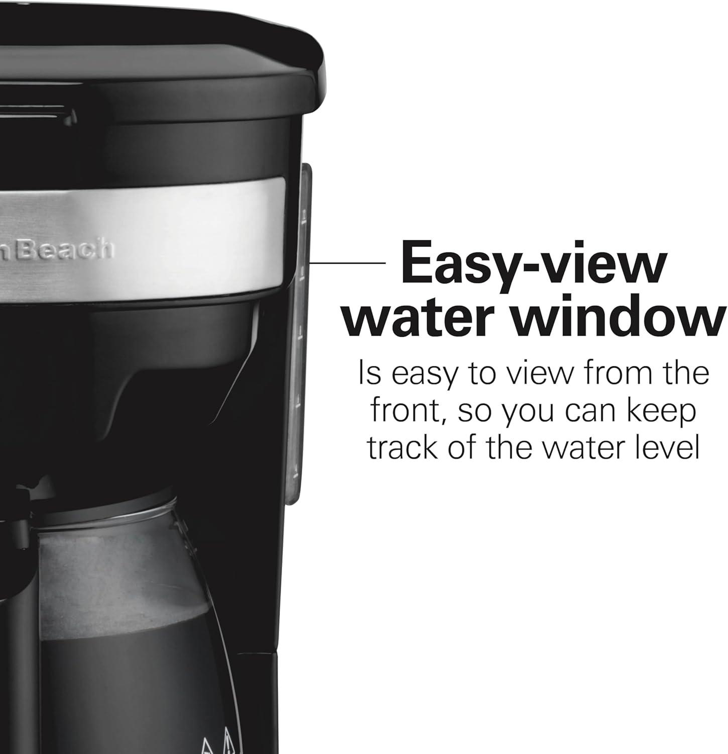 imageHamilton Beach 12 Cup Programmable Drip Coffee Maker Brew Options Glass Carafe 46299 Black with Stainless AccentsBlack with Stainless Accents