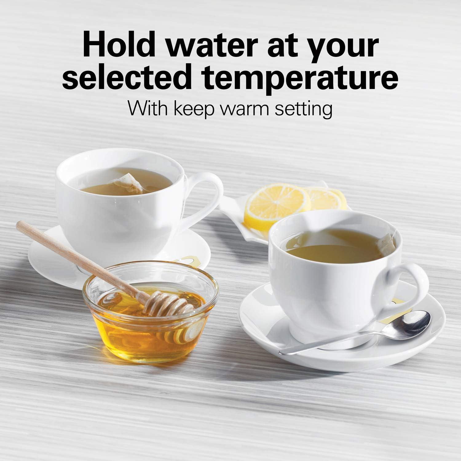imageHamilton Beach 17L Electric Tea Kettle Water Boiler amp Heater LED Indicator BuiltIn Mesh Filter AutoShutoff amp BoilDry Protection Cordless Serving Variable Temp Clear Glass 40941RVariable Temp Clear Glass