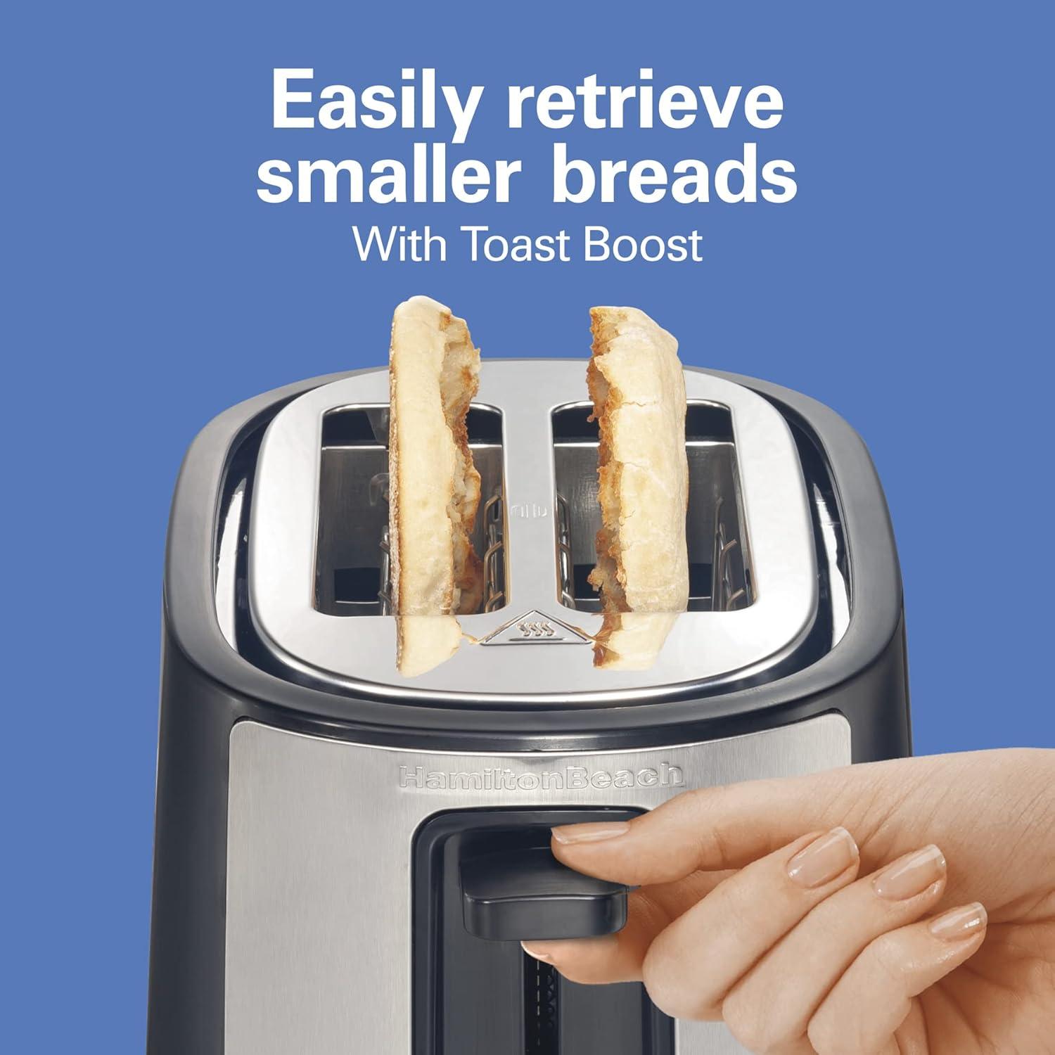 imageHamilton Beach 2 Slice Extra Wide Slot Toaster with Bagel amp Defrost Settings Shade Selector with 7 Browning Levels Toast Boost Auto Shutoff Black amp Stainless Steel 226332 Slices Pack of 2