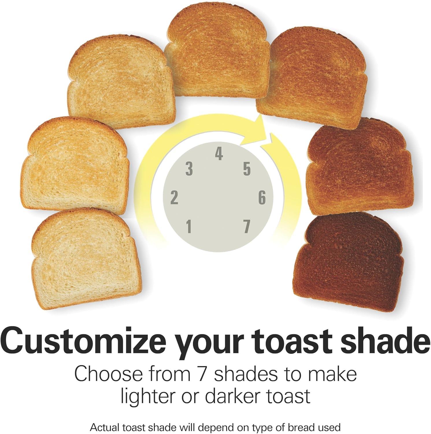 imageHamilton Beach 2 Slice Extra Wide Slot Toaster with Bagel amp Defrost Settings Shade Selector with 7 Browning Levels Toast Boost Auto Shutoff Black amp Stainless Steel 226332 Slices