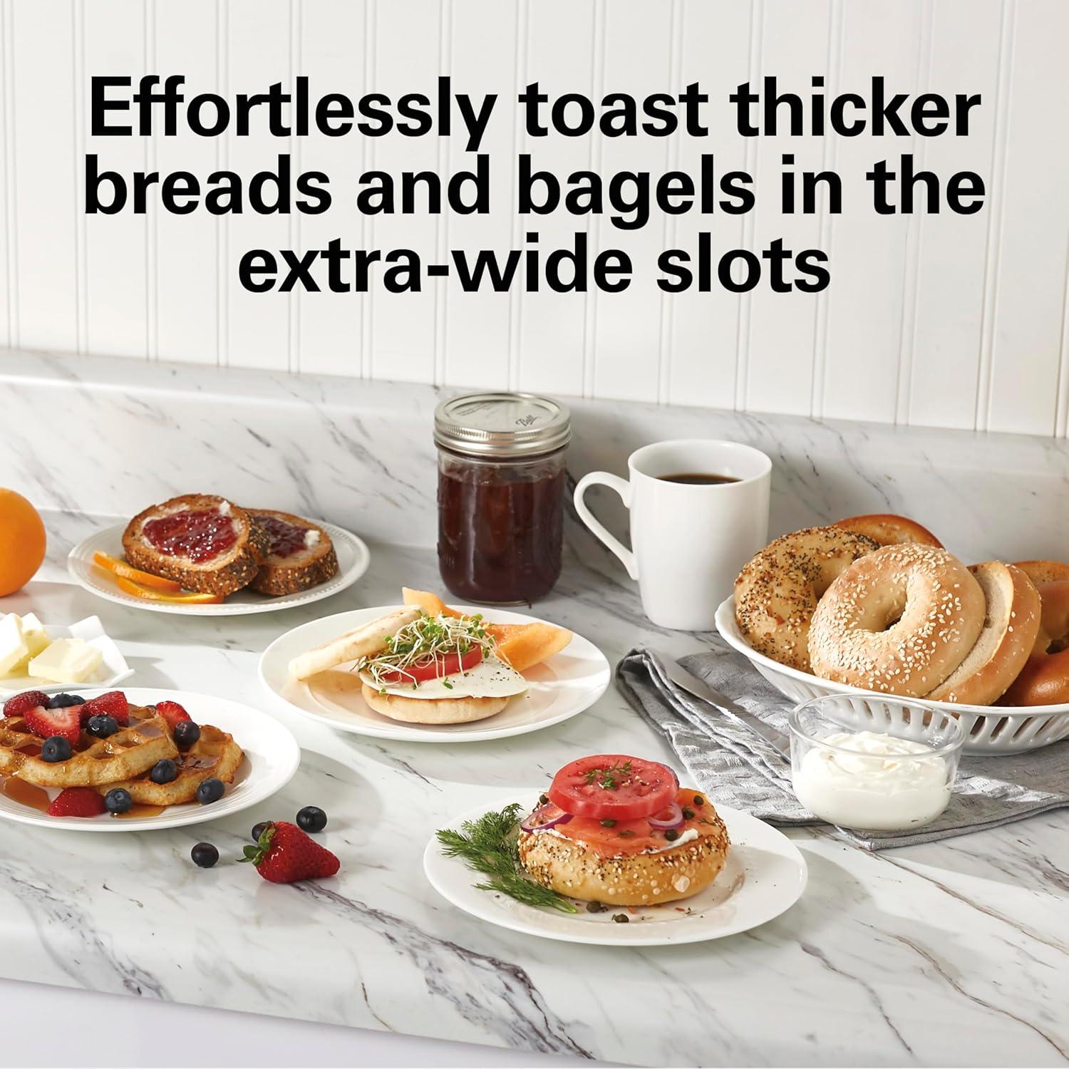 imageHamilton Beach 2 Slice Extra Wide Slot Toaster with Bagel amp Defrost Settings Shade Selector with 7 Browning Levels Toast Boost Auto Shutoff Black amp Stainless Steel 226332 Slices