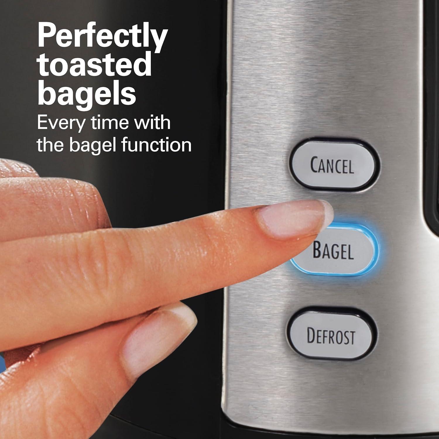 imageHamilton Beach 2 Slice Extra Wide Slot Toaster with Bagel amp Defrost Settings Shade Selector with 7 Browning Levels Toast Boost Auto Shutoff Black amp Stainless Steel 226332 Slices