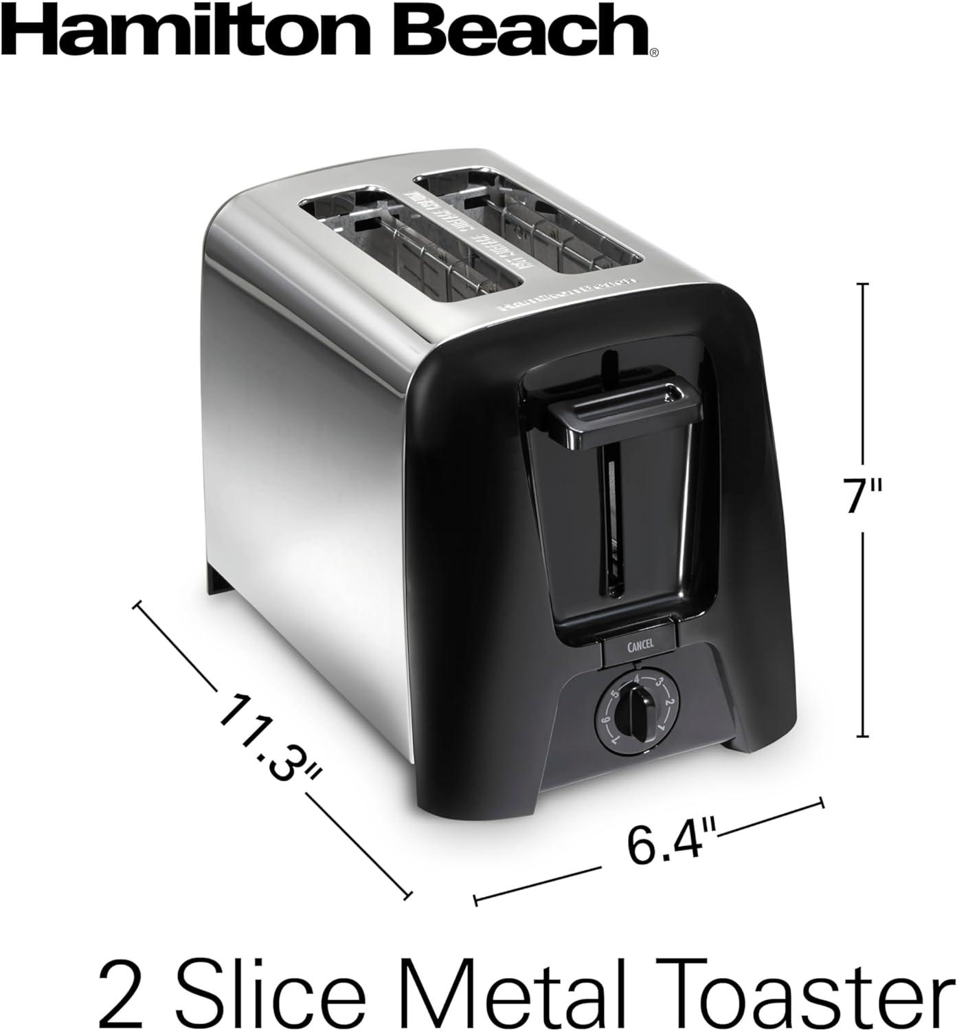 imageHamilton Beach 2 Slice Toaster with Extra Wide Slots Shade Selector AutoShutoff Cancel Button and Toast Boost Black2 Slice