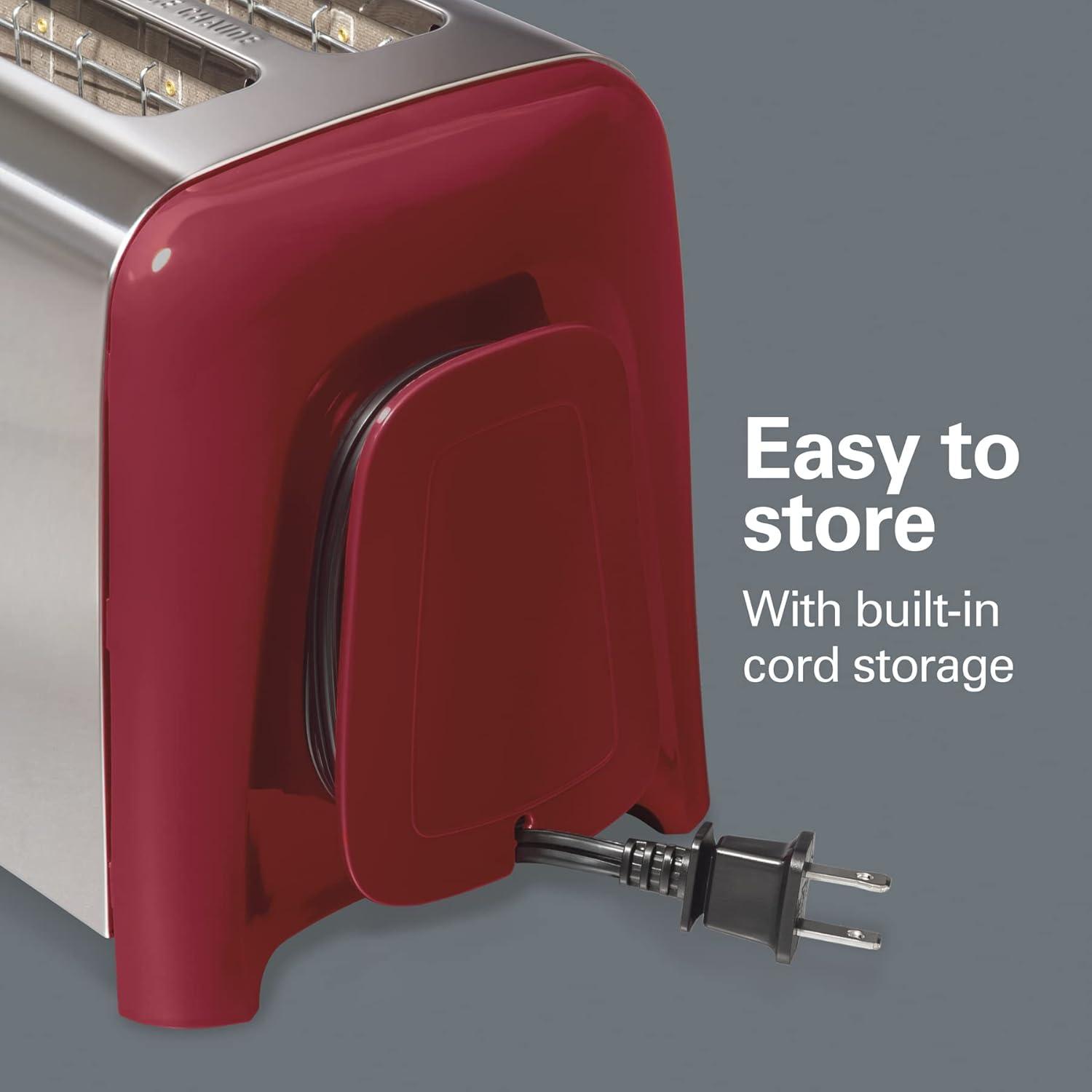 imageHamilton Beach 2 Slice Toaster with Extra Wide Slots Shade Selector AutoShutoff Cancel Button and Toast Boost RedRed