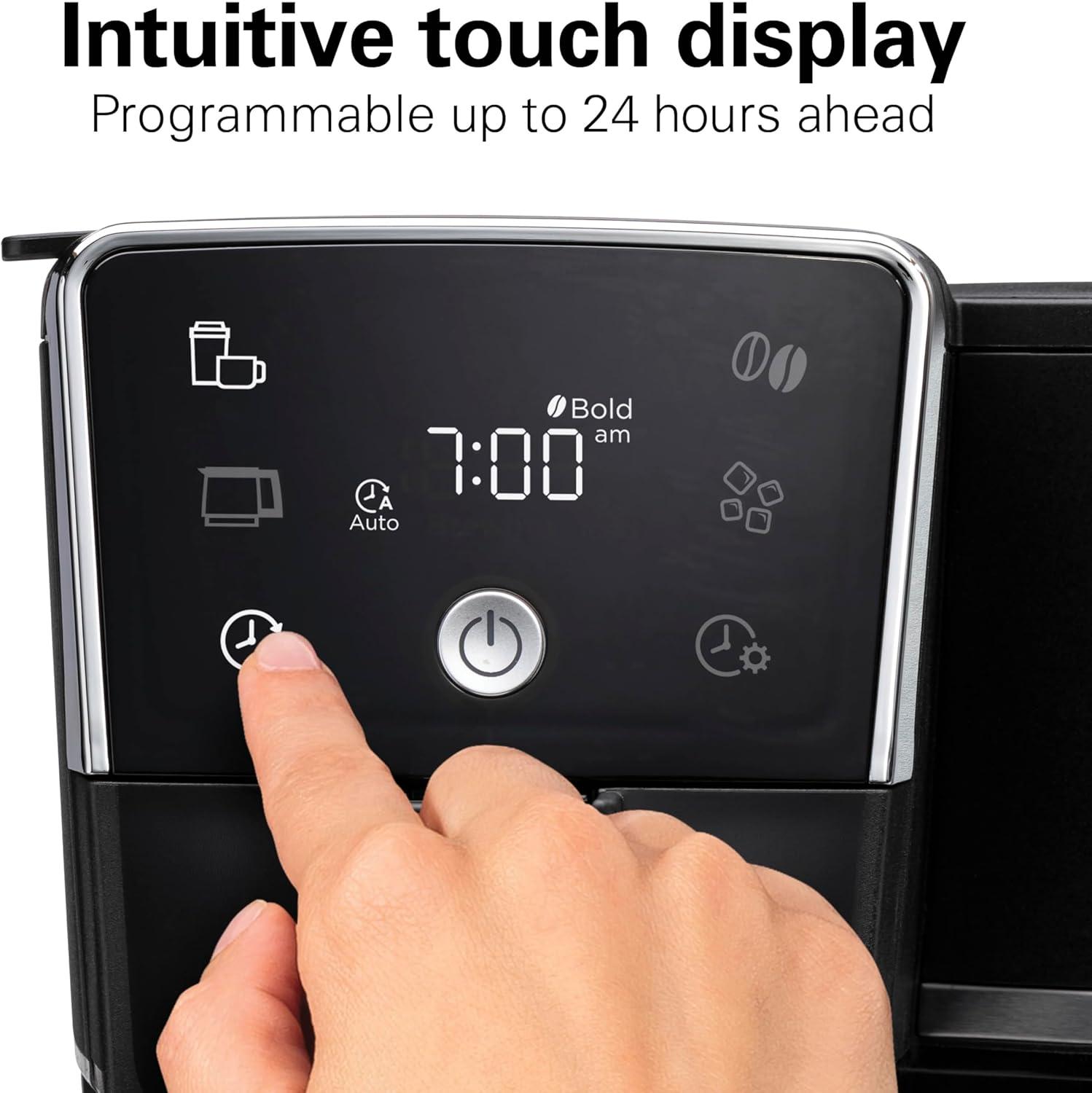 imageHamilton Beach 2Way 12 Cup Programmable Drip Hot and Iced Coffee Maker amp Single Serve Coffee Machine Glass Carafe Auto Pause and Pour Black 47500J