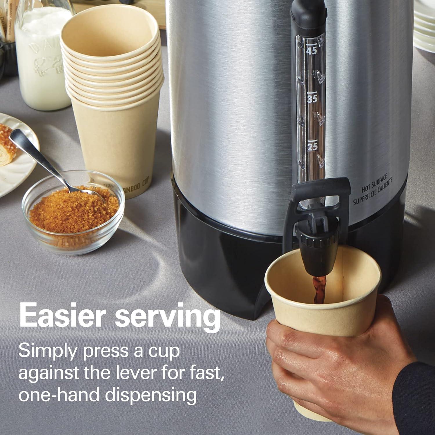 imageHamilton Beach 45 Cup Coffee Urn and Hot Beverage Dispenser Silver 40519
