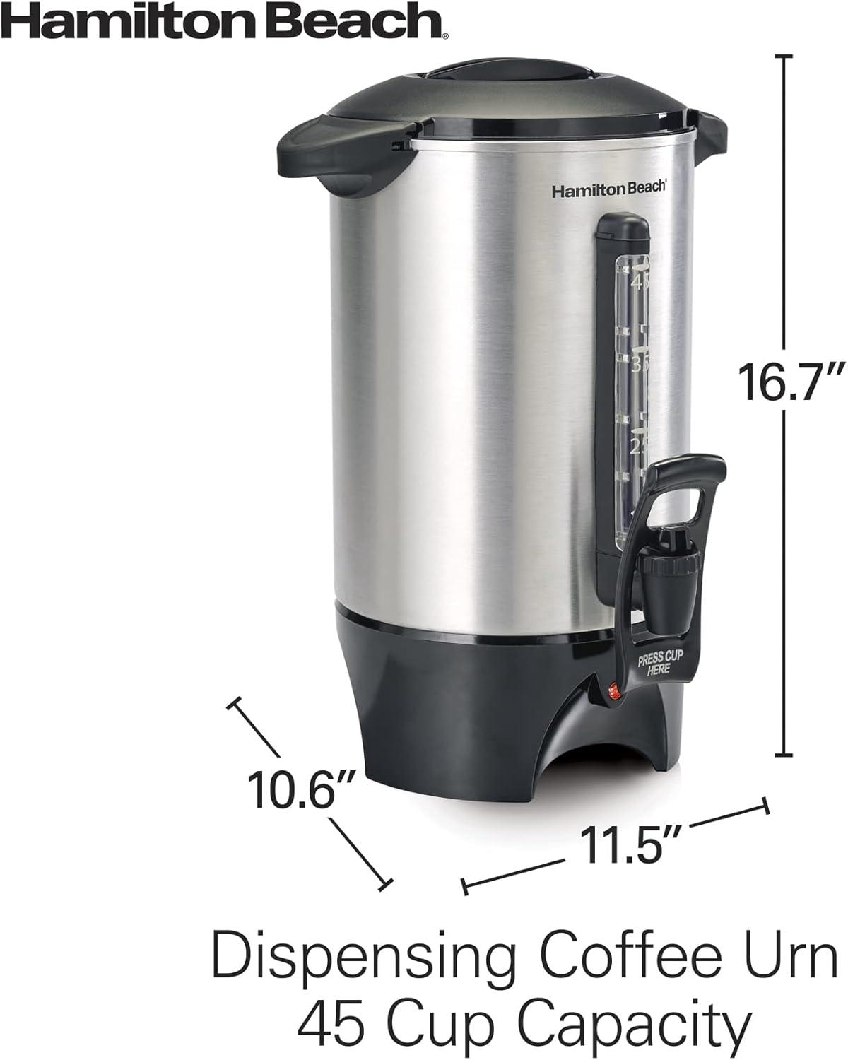 imageHamilton Beach 45 Cup Coffee Urn and Hot Beverage Dispenser Silver 40519