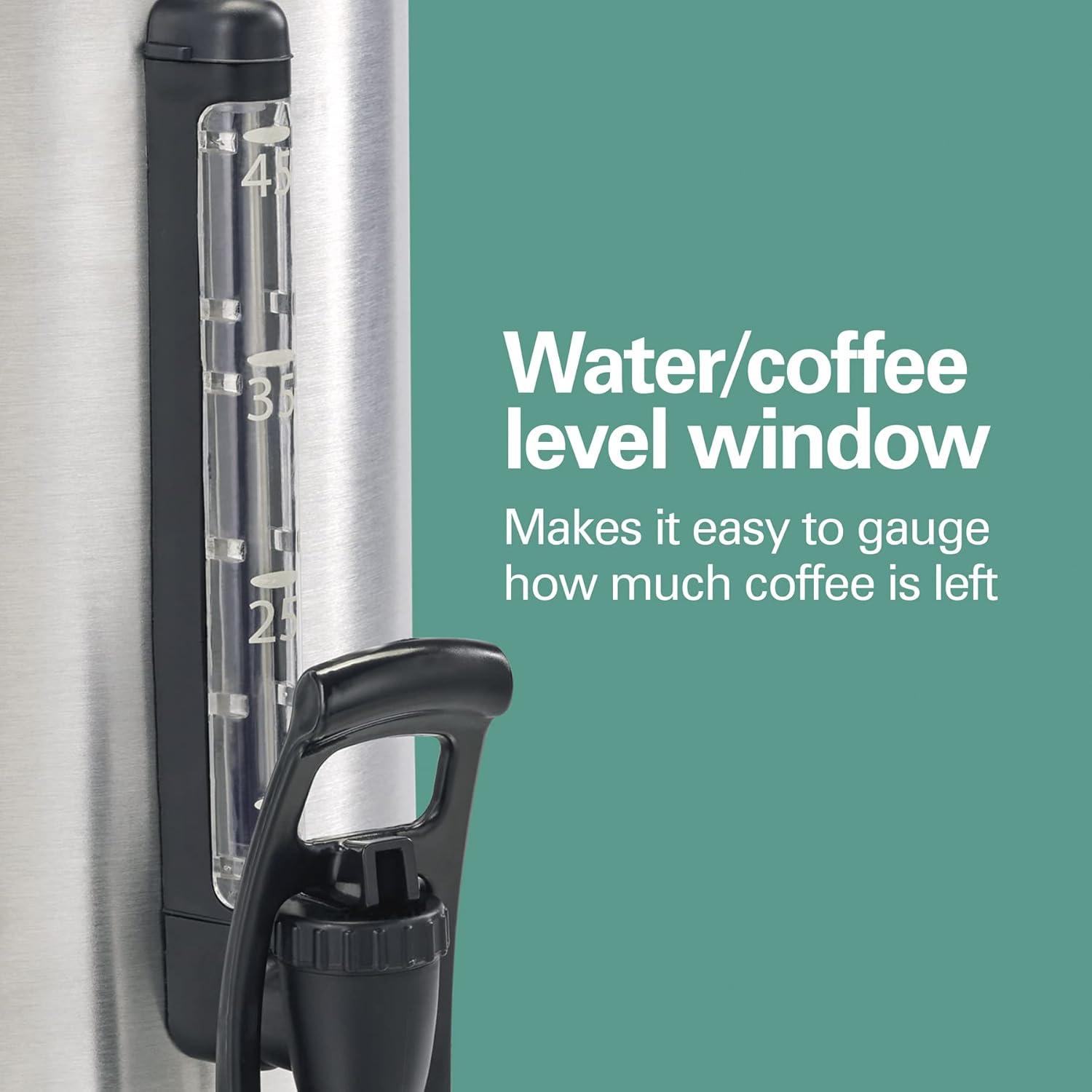 imageHamilton Beach 45 Cup Coffee Urn and Hot Beverage Dispenser Silver 40519