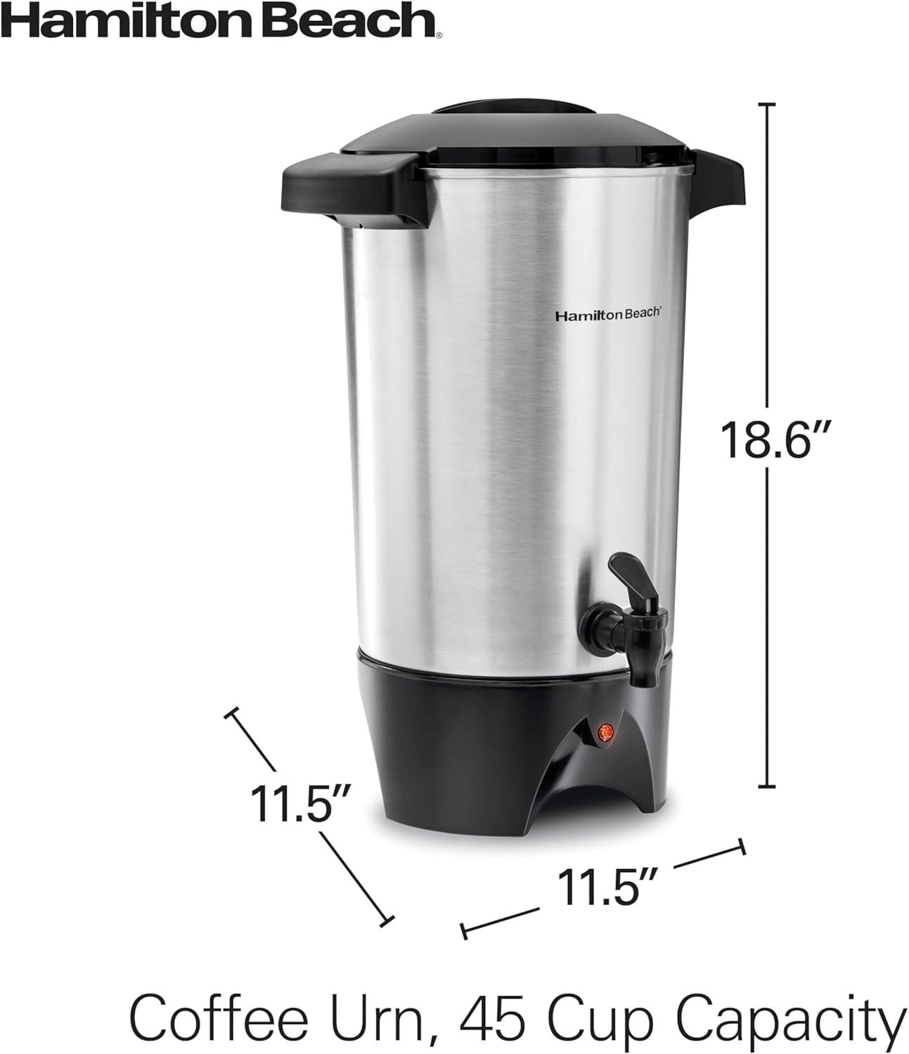 imageHamilton Beach 45 Cup Coffee Urn and Hot Beverage Dispenser SilverSingleSpout