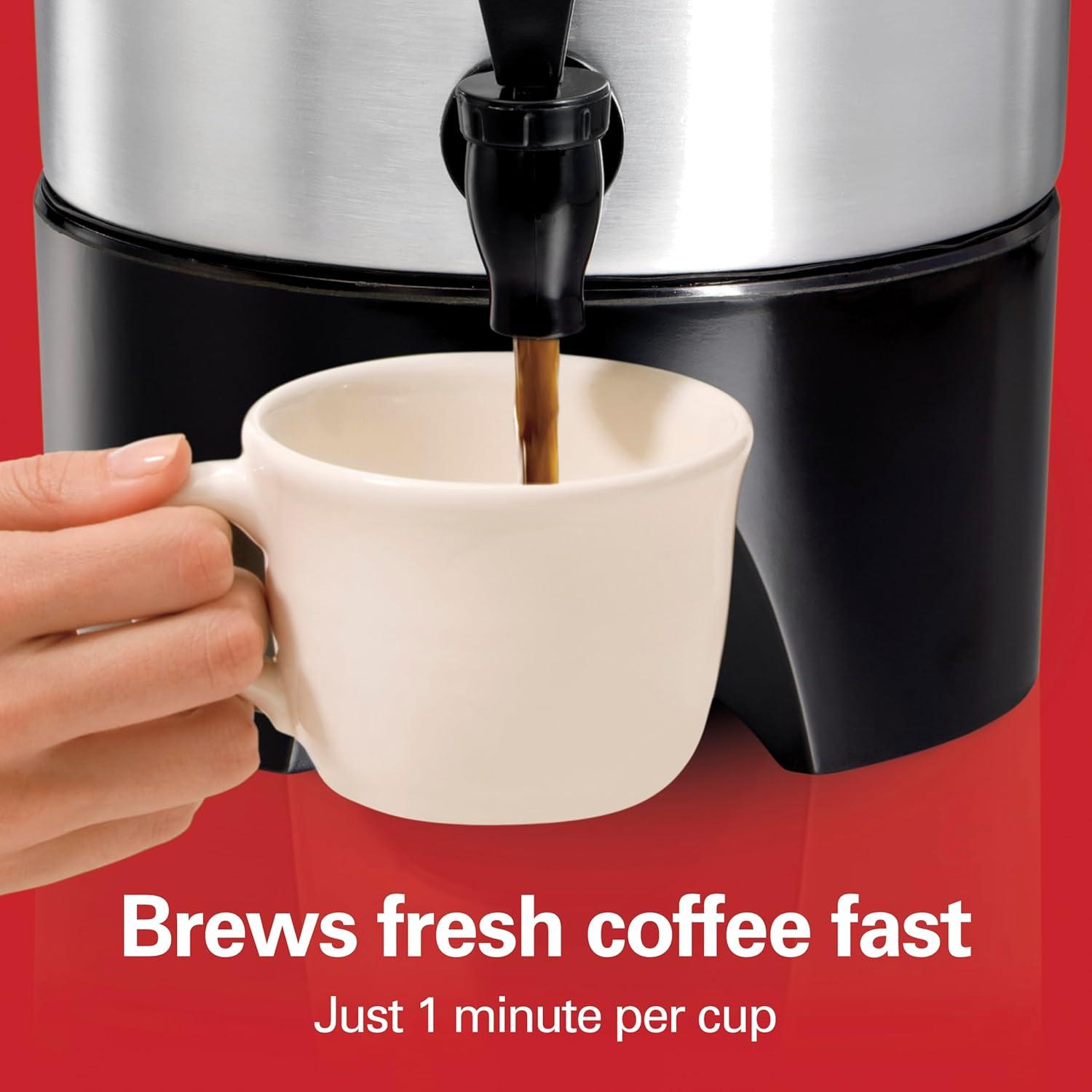imageHamilton Beach 45 Cup Coffee Urn and Hot Beverage Dispenser SilverSingleSpout