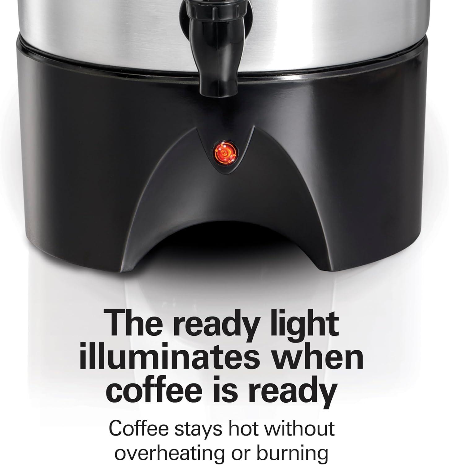 imageHamilton Beach 45 Cup Coffee Urn and Hot Beverage Dispenser SilverSingleSpout