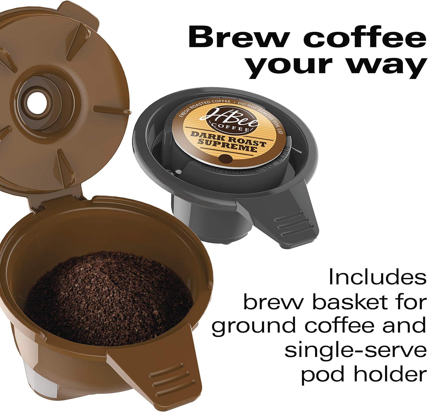 imageHamilton Beach 49945 FlexBrew SingleServe Coffee Maker Compatible with Pod Packs and Grounds 1 Cup RedRed