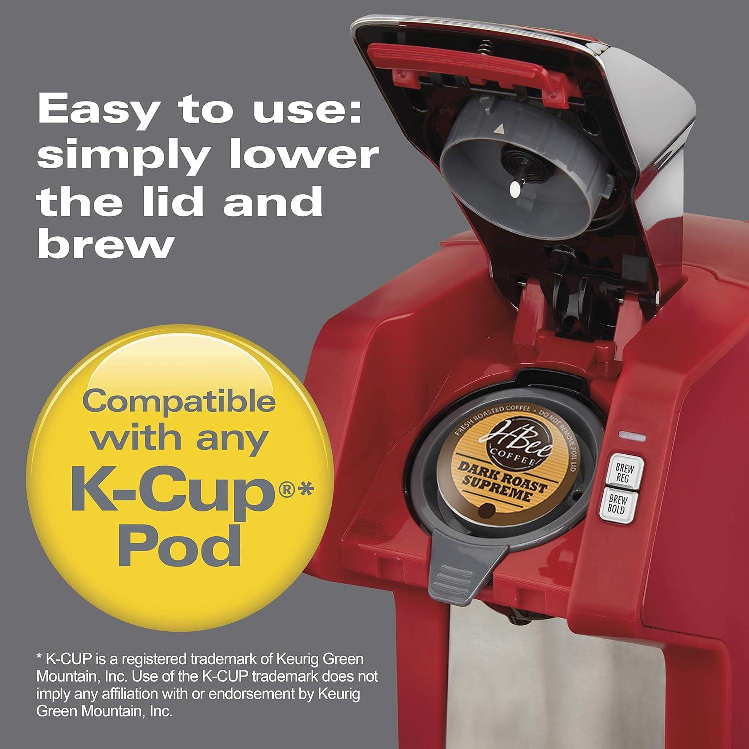 imageHamilton Beach 49945 FlexBrew SingleServe Coffee Maker Compatible with Pod Packs and Grounds 1 Cup RedRed