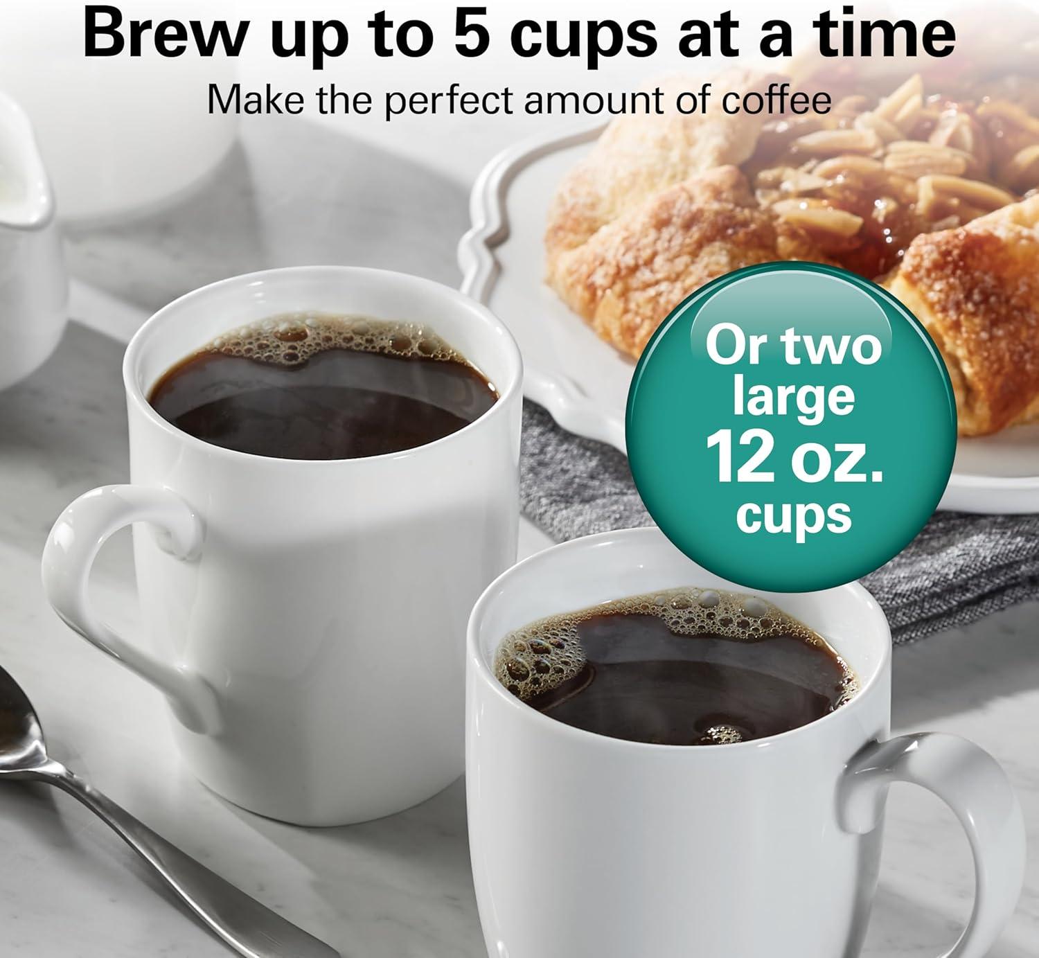 imageHamilton Beach 5 Cup Drip Coffee Maker with Easy FrontFill Basket Compact Design Programmable Clock Glass Carafe Auto Pause and Pour Black amp Stainless Steel 461115 Cup Works with Smart Plugs