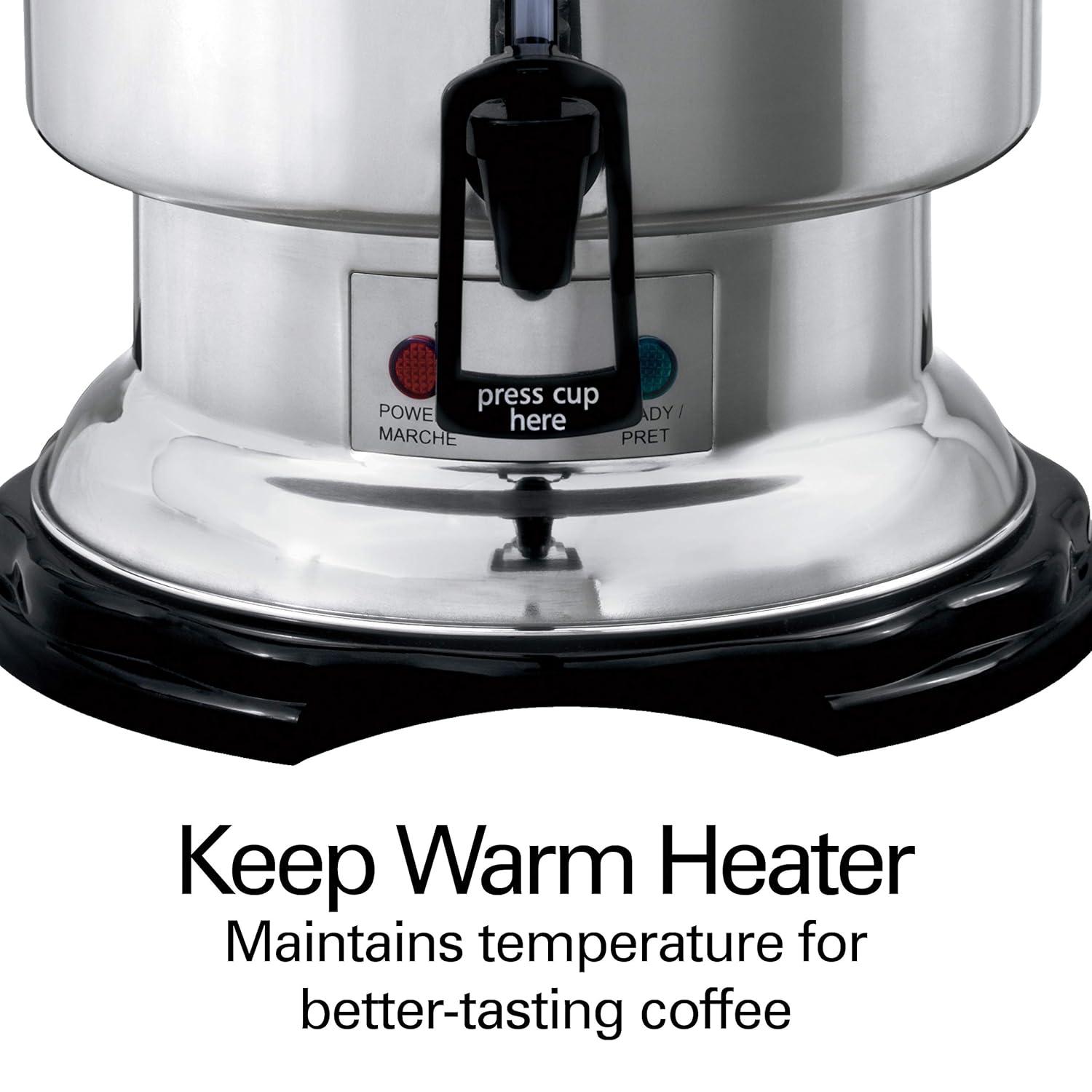 imageHamilton Beach Commercial Coffee Urn amp Hot Beverage Dispenser 60 Cup Capacity Polished Stainless Steel D50065